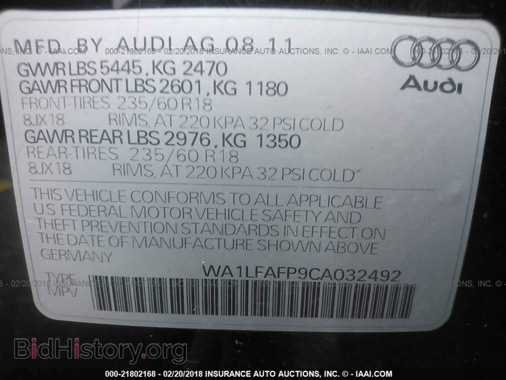 2012 Audi Q5 - VIN: WA1LFAFP9CA032492 - Photo 9