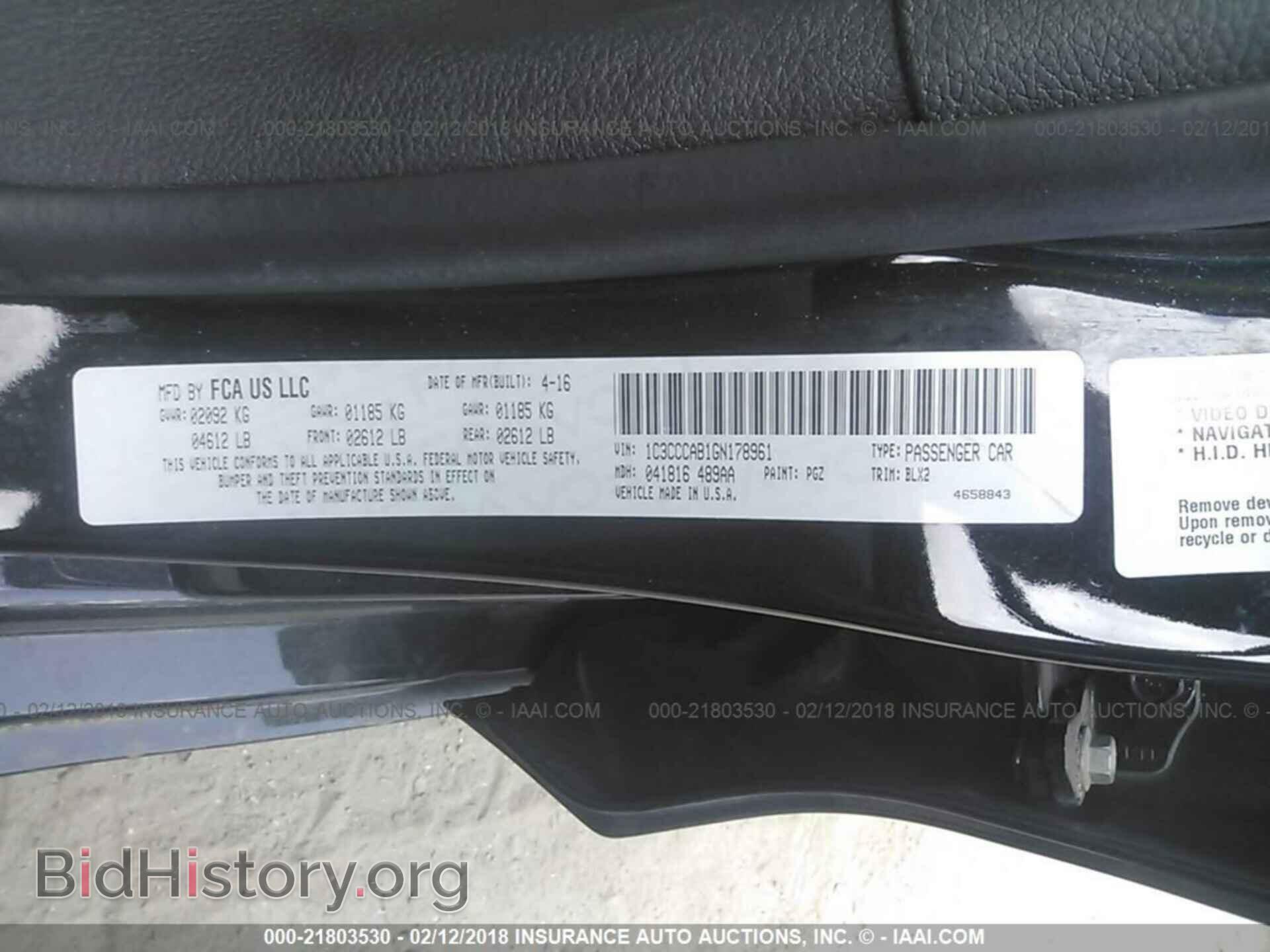 2016 Chrysler 200 - VIN: 1C3CCCAB1GN178961 - Фото 9
