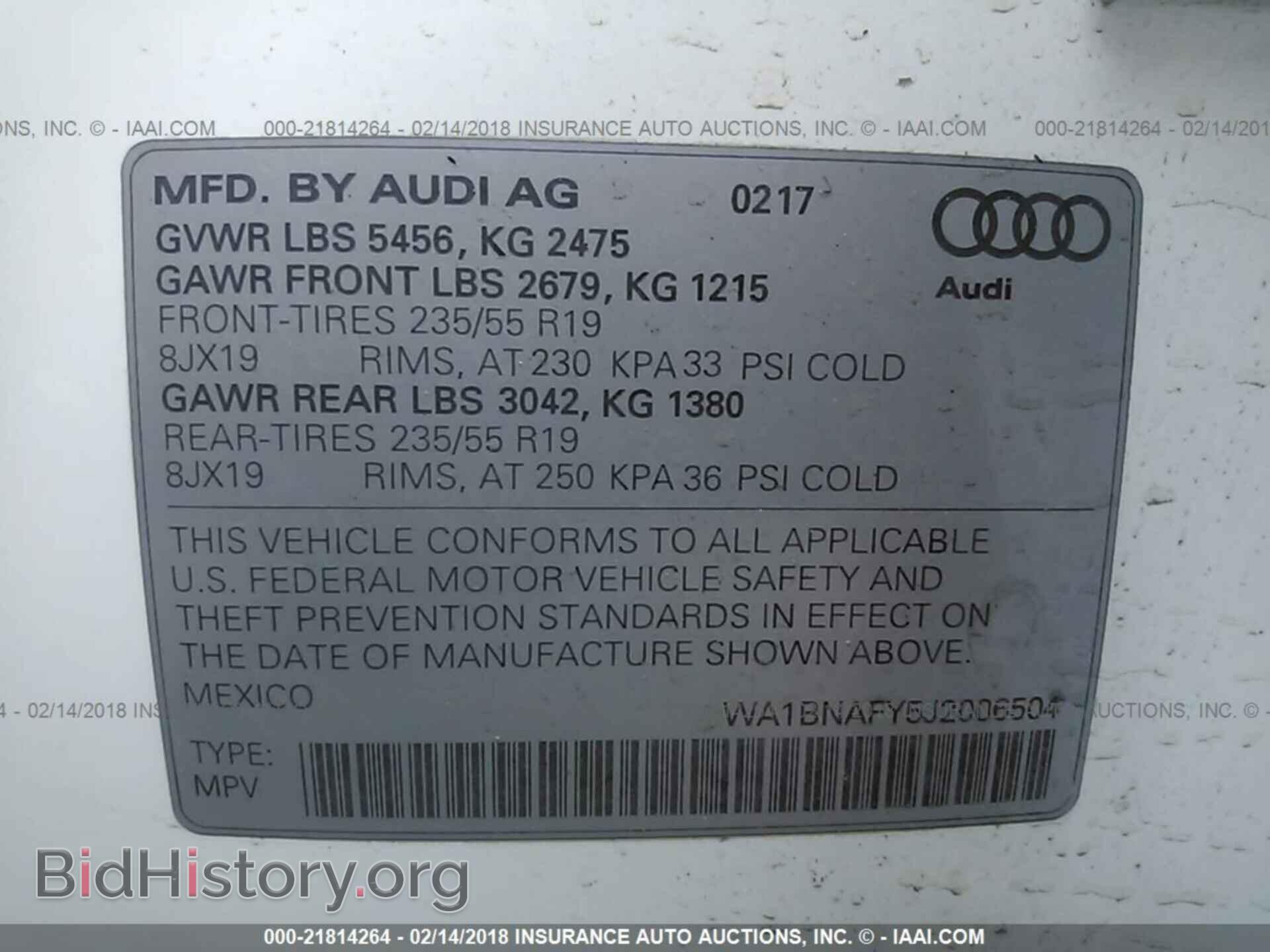 2018 Audi Q5 - VIN: WA1BNAFY5J2006504 - Фото 9