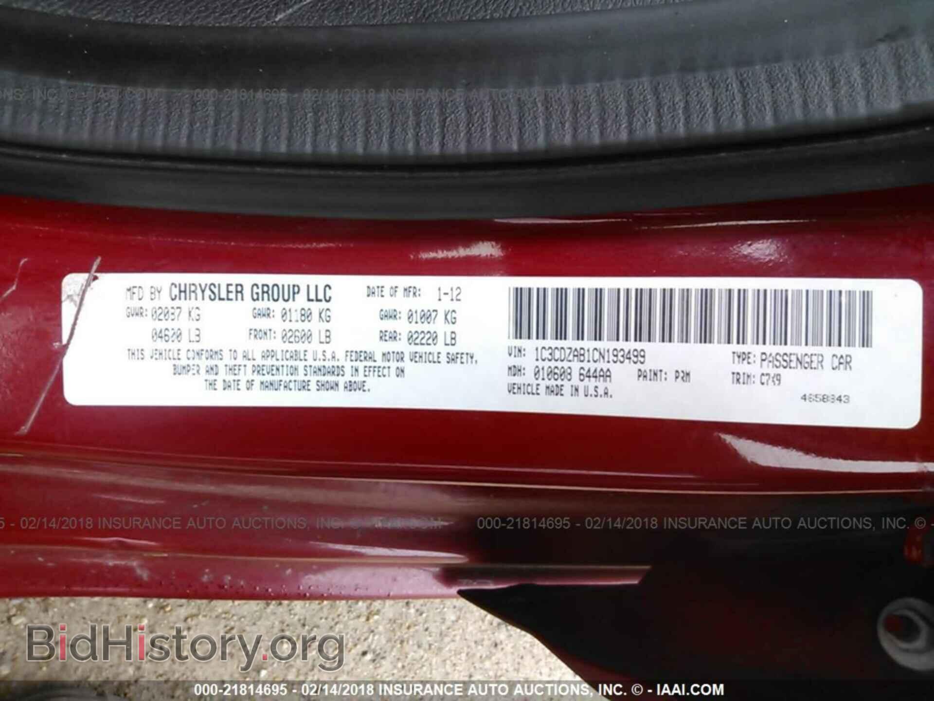 2012 Dodge Avenger - VIN: 1C3CDZAB1CN193499 - Фото 9