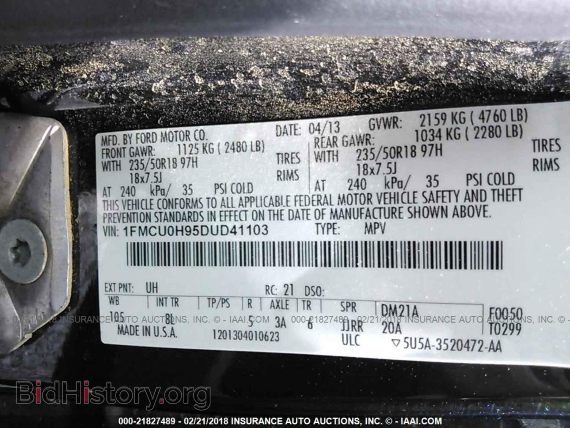 2013 Ford Escape - VIN: 1FMCU0H95DUD41103 - Фото 9