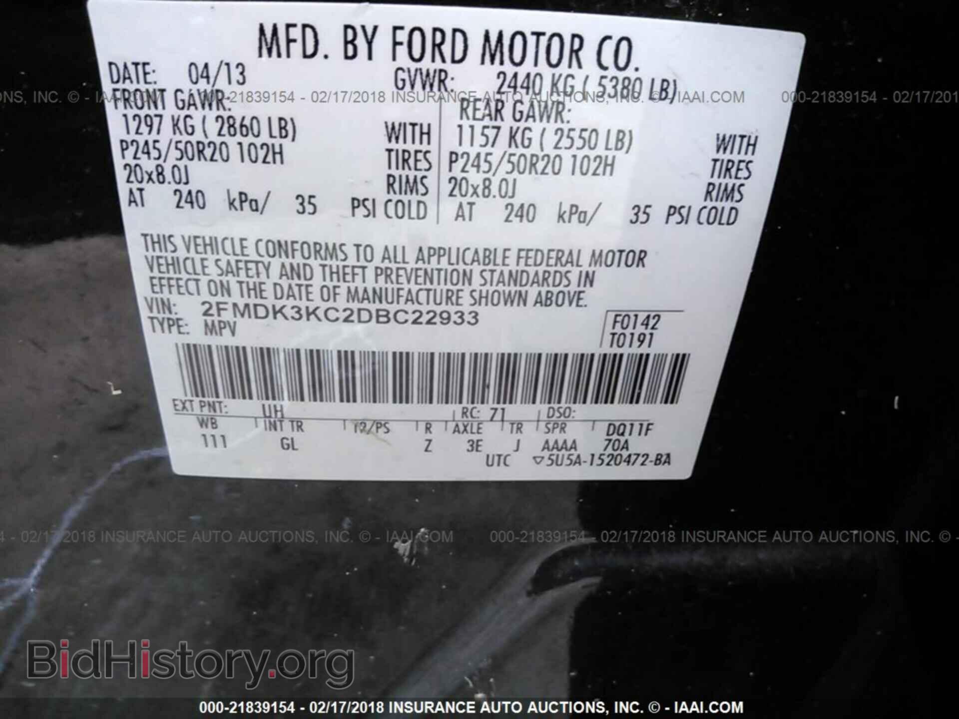 2013 Ford Edge - VIN: 2FMDK3KC2DBC22933 - Photo 9