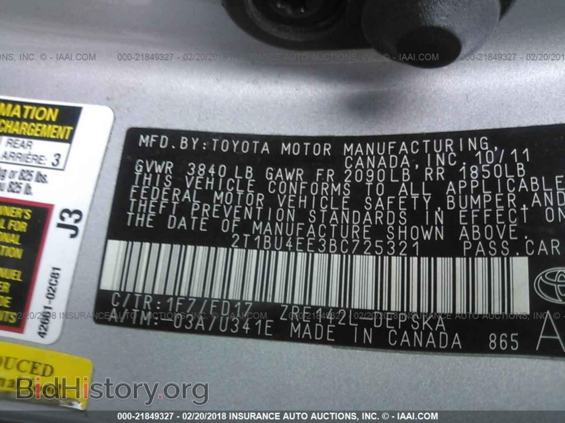 2011 Toyota Corolla - VIN: 2T1BU4EE3BC725321 - Фото 9