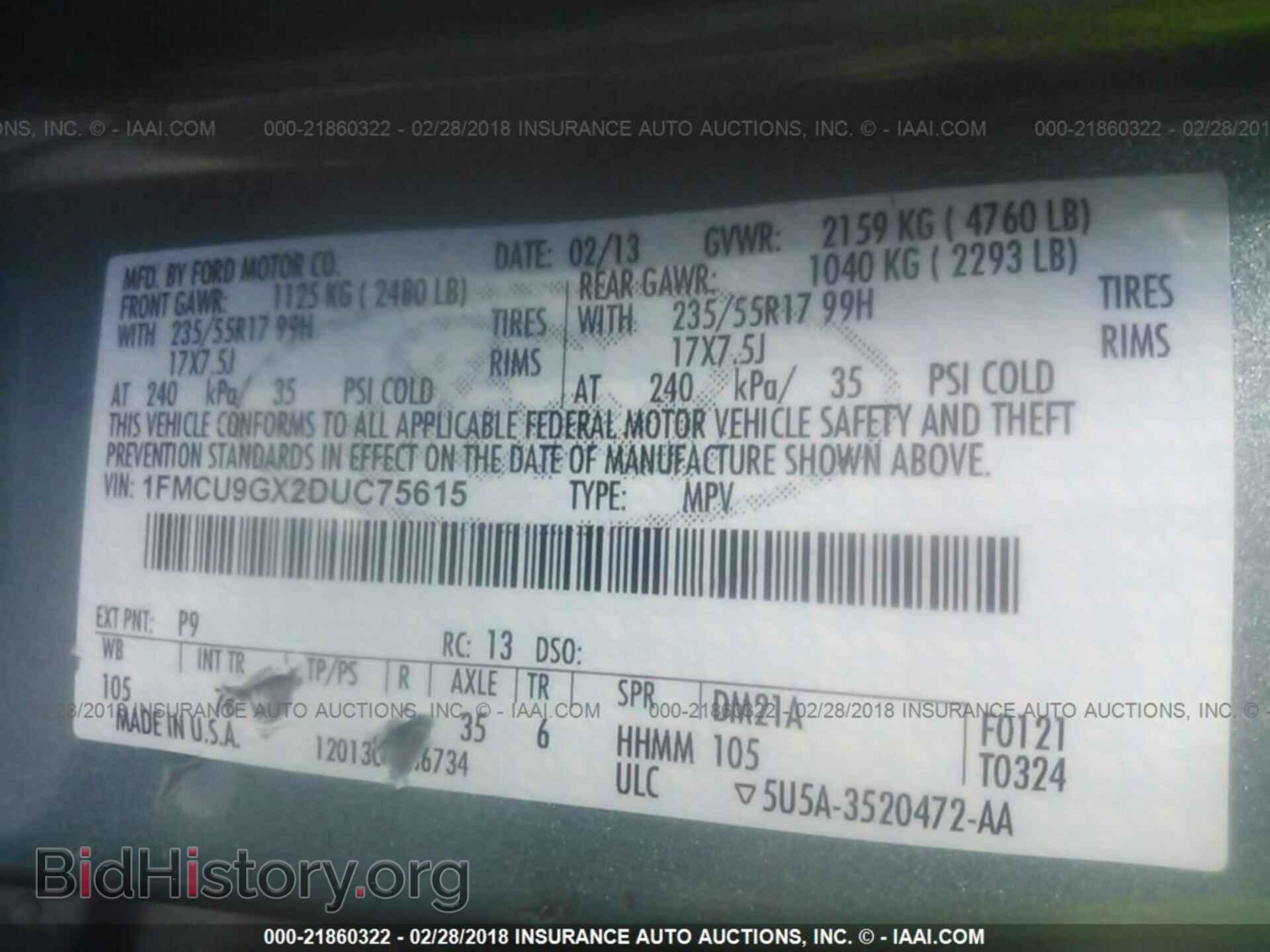 2013 Ford Escape - VIN: 1FMCU9GX2DUC75615 - Photo 9