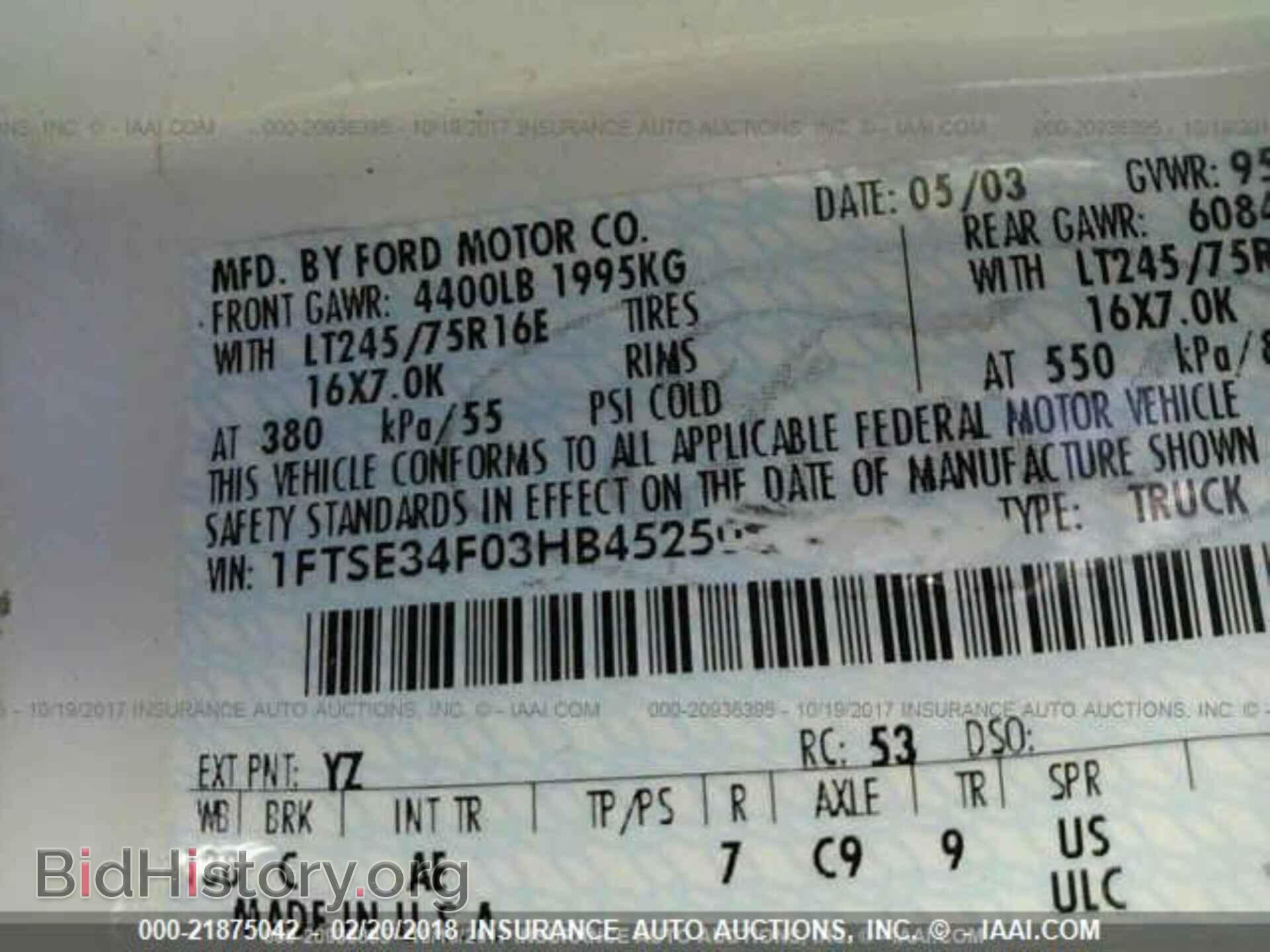 2003 FORD ECONOLINE - VIN: 1FTSE34F03HB45250 - Photo 9