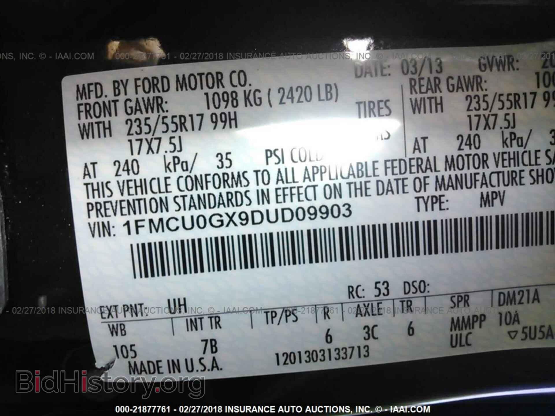 2013 Ford Escape - VIN: 1FMCU0GX9DUD09903 - Photo 9