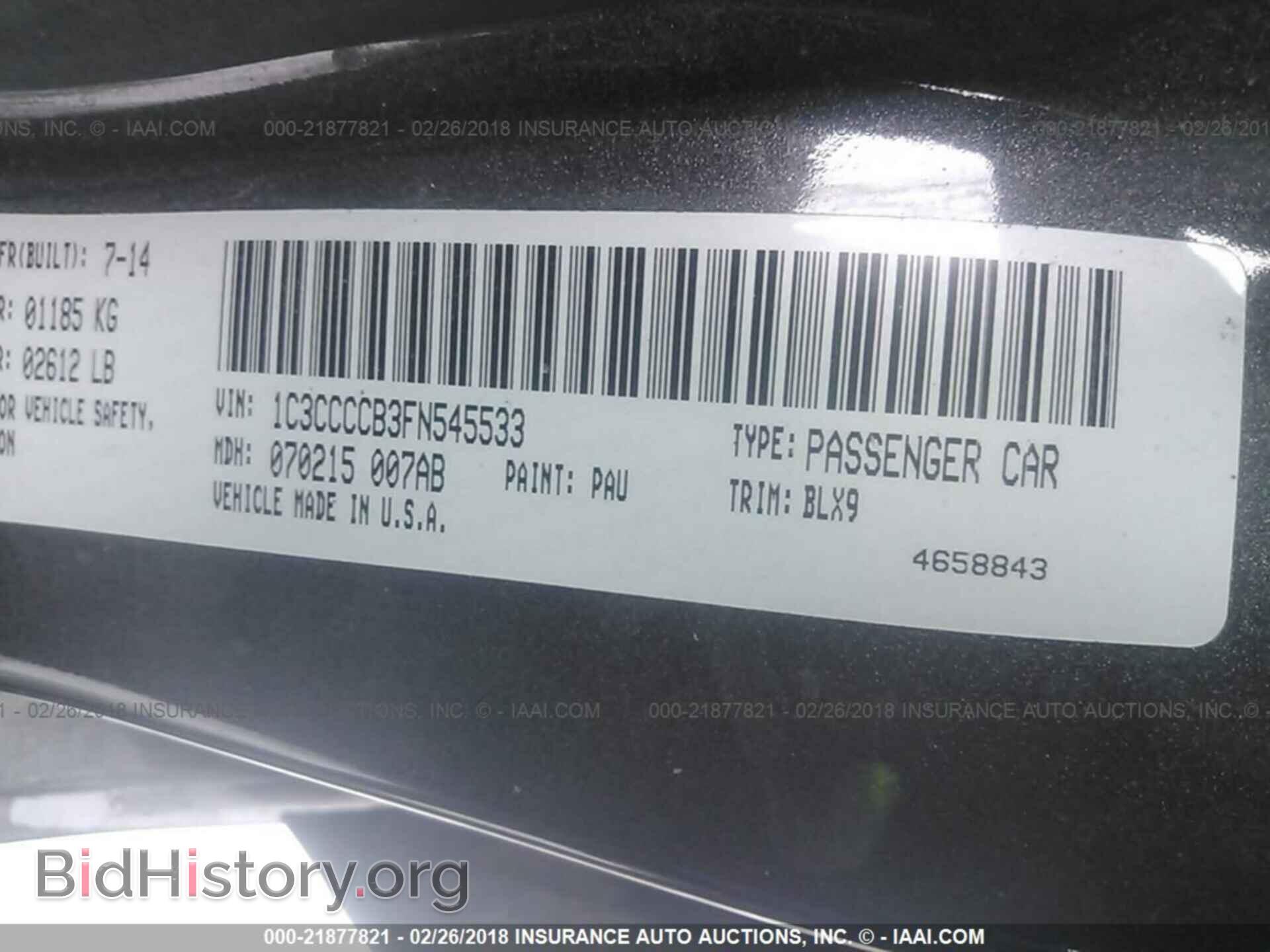 2015 Chrysler 200 - VIN: 1C3CCCCB3FN545533 - Photo 9