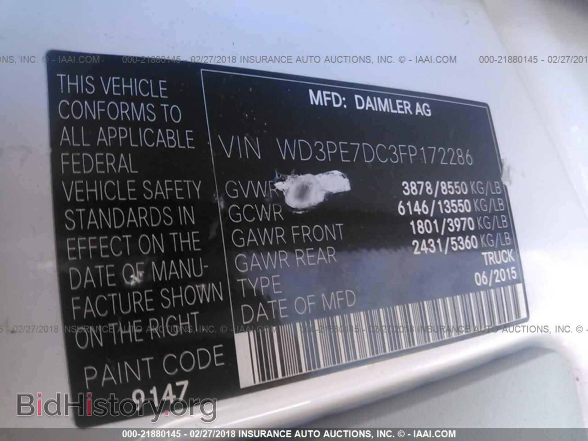 2015 Mercedes-benz Sprinter - VIN: WD3PE7DC3FP172286 - Фото 9