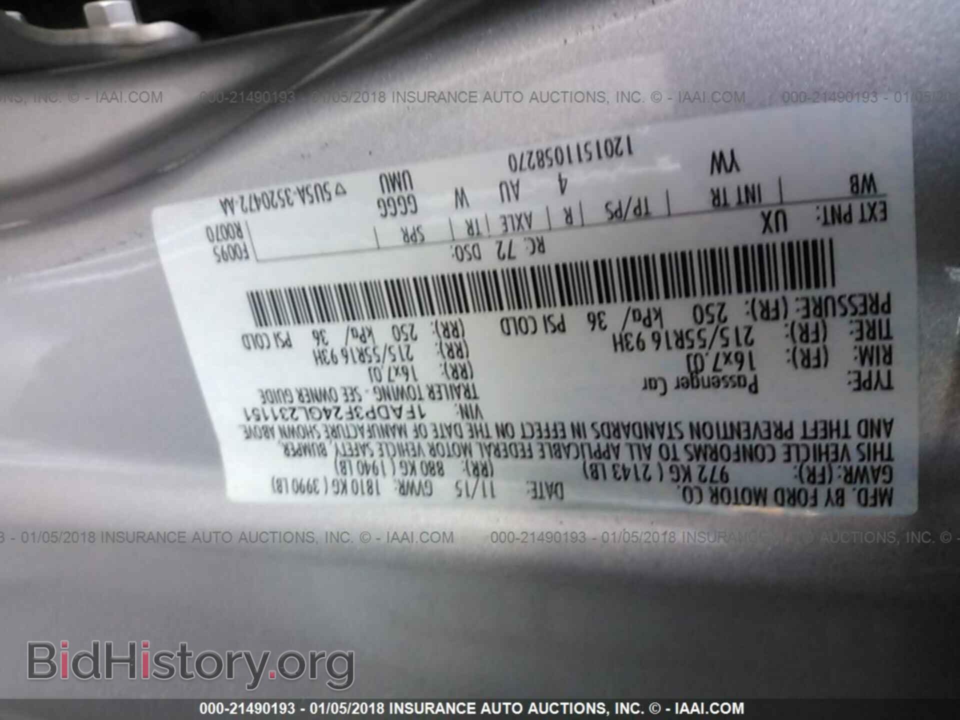 2016 FORD FOCUS - VIN: 1FADP3F24GL231151 - Фото 9