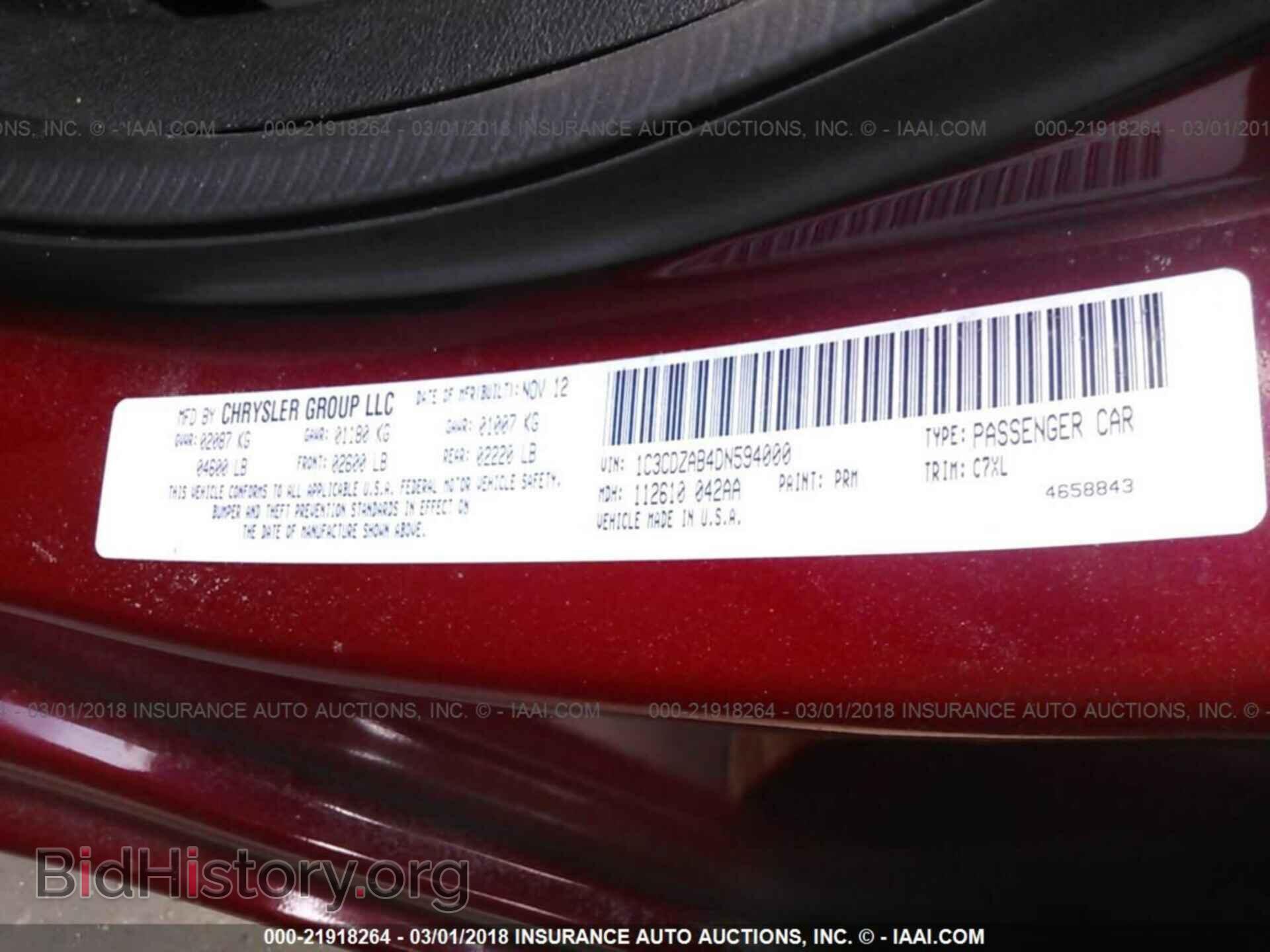 2013 Dodge Avenger - VIN: 1C3CDZAB4DN594000 - Фото 9