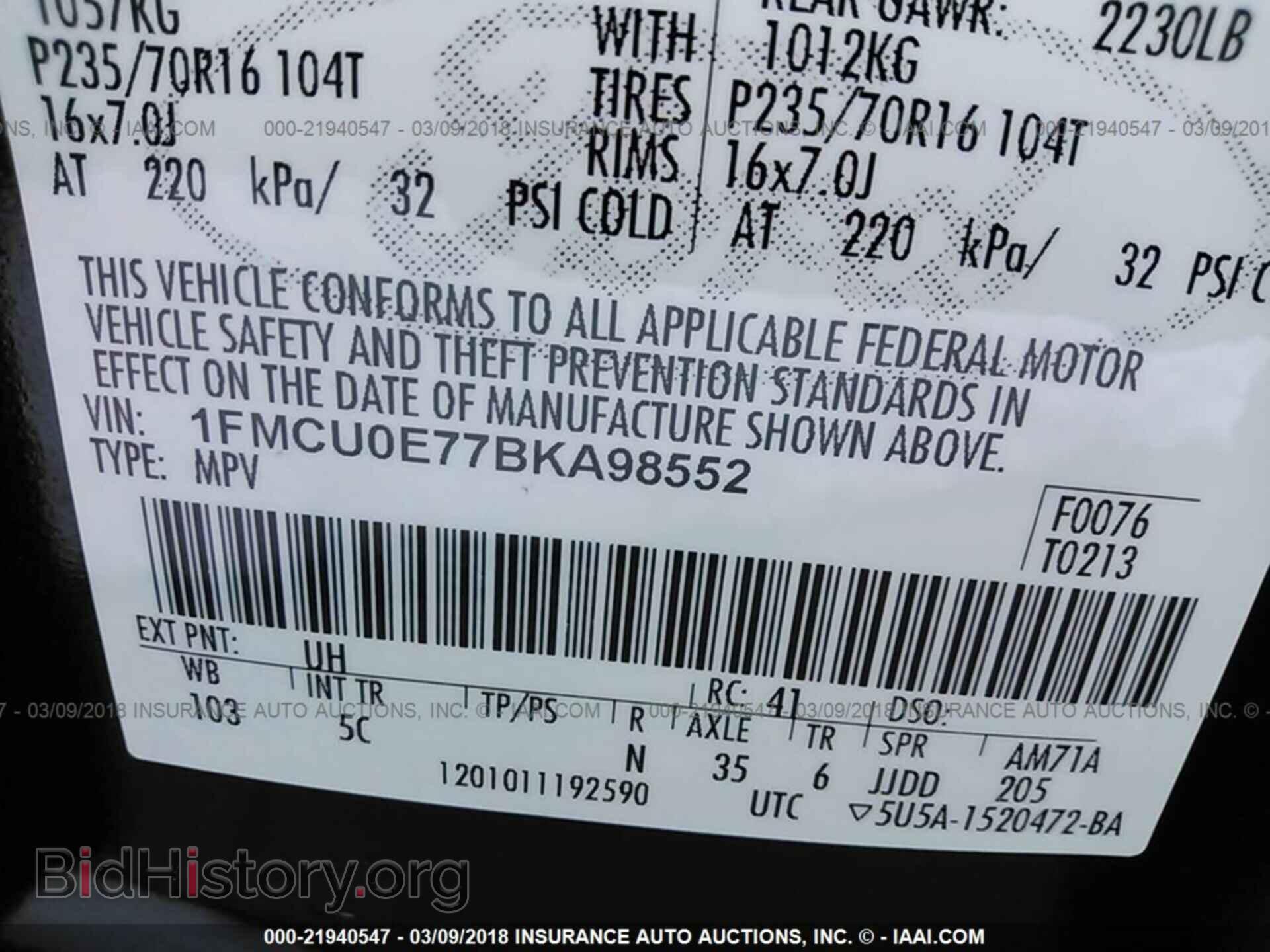 2011 Ford Escape - VIN: 1FMCU0E77BKA98552 - Photo 9