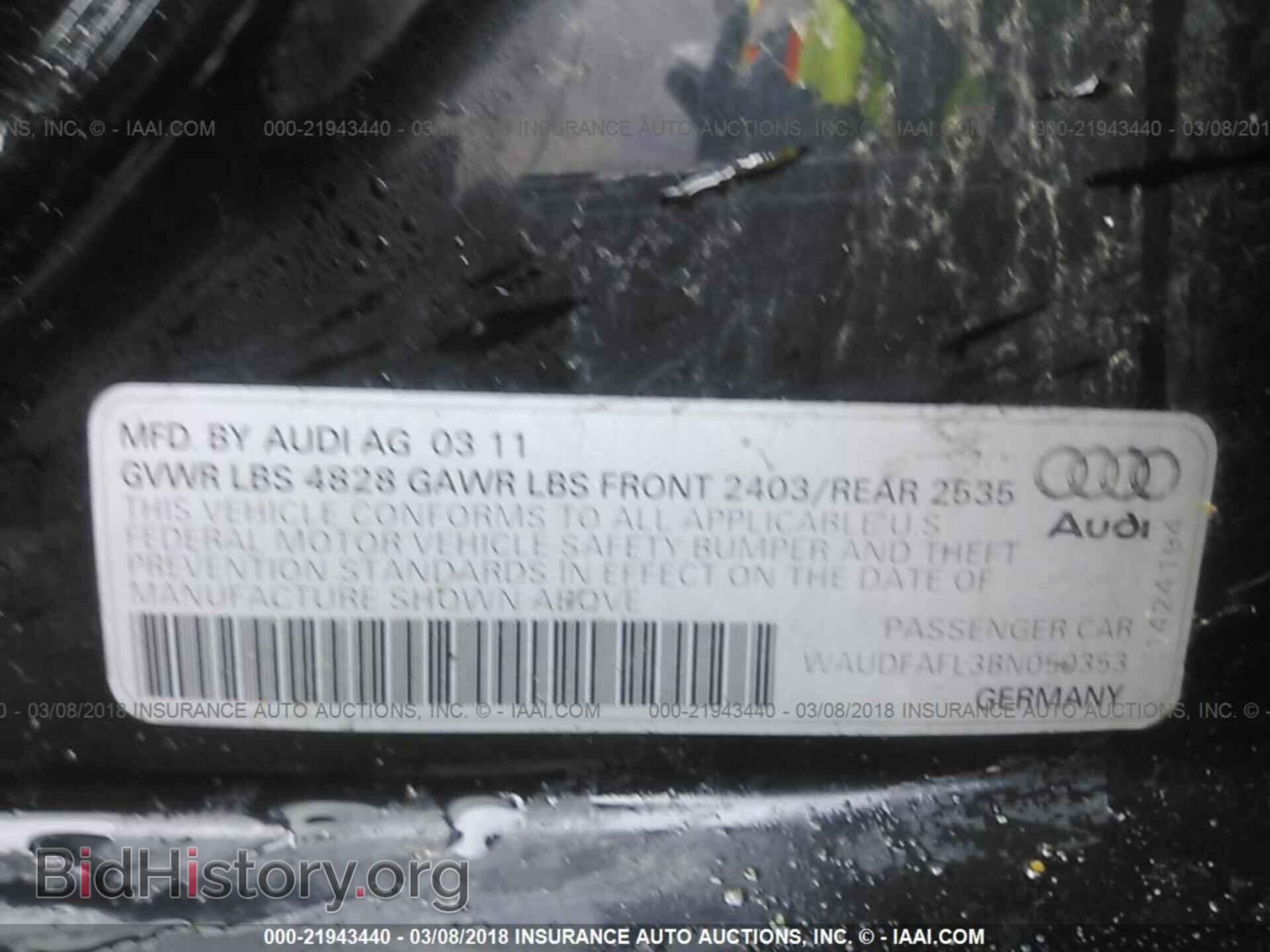 2011 Audi A4 - VIN: WAUDFAFL3BN050353 - Фото 9