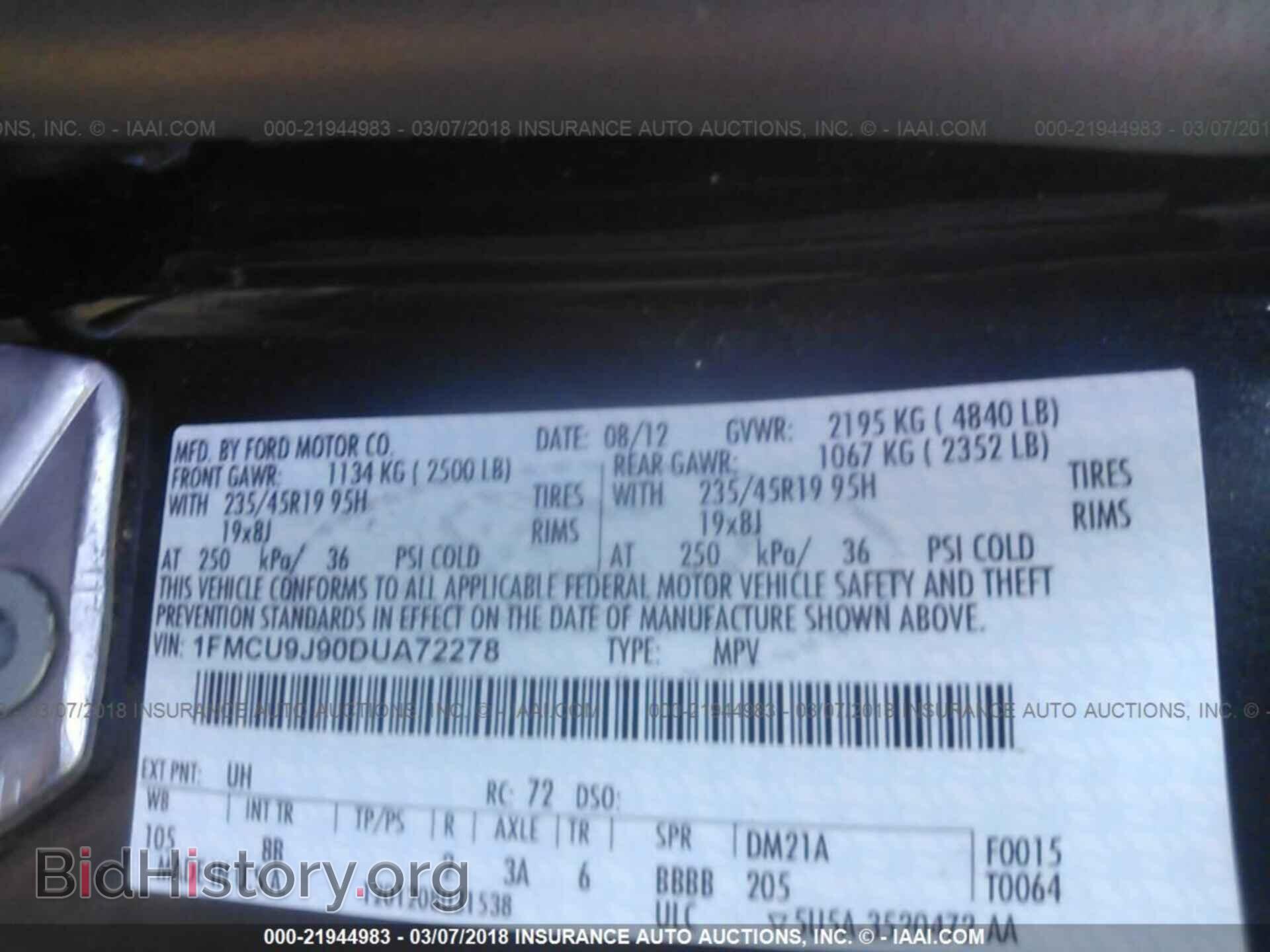 2013 Ford Escape - VIN: 1FMCU9J90DUA72278 - Photo 9