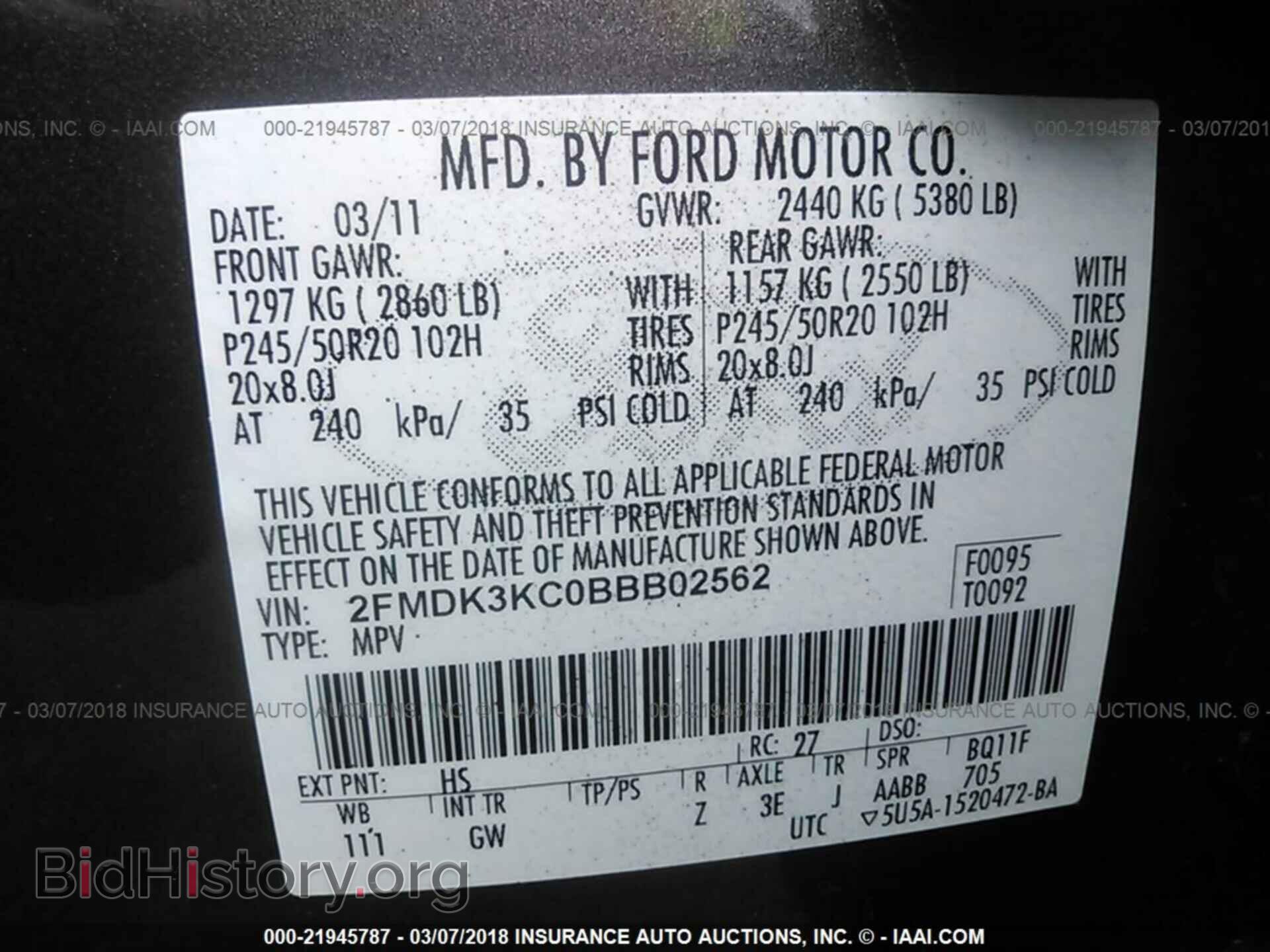 2011 Ford Edge - VIN: 2FMDK3KC0BBB02562 - Photo 9