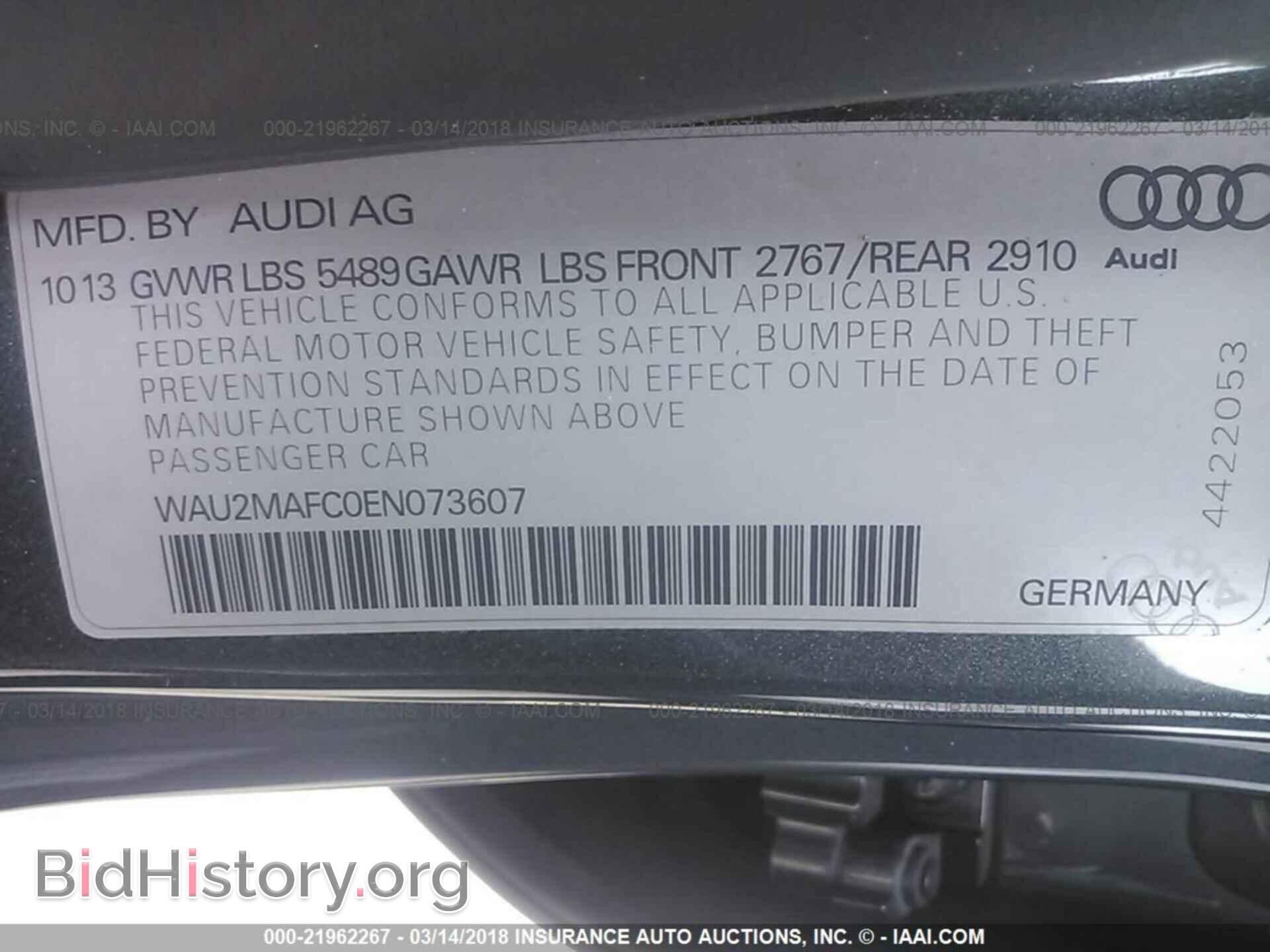 2014 Audi A7 - VIN: WAU2MAFC0EN073607 - Фото 9