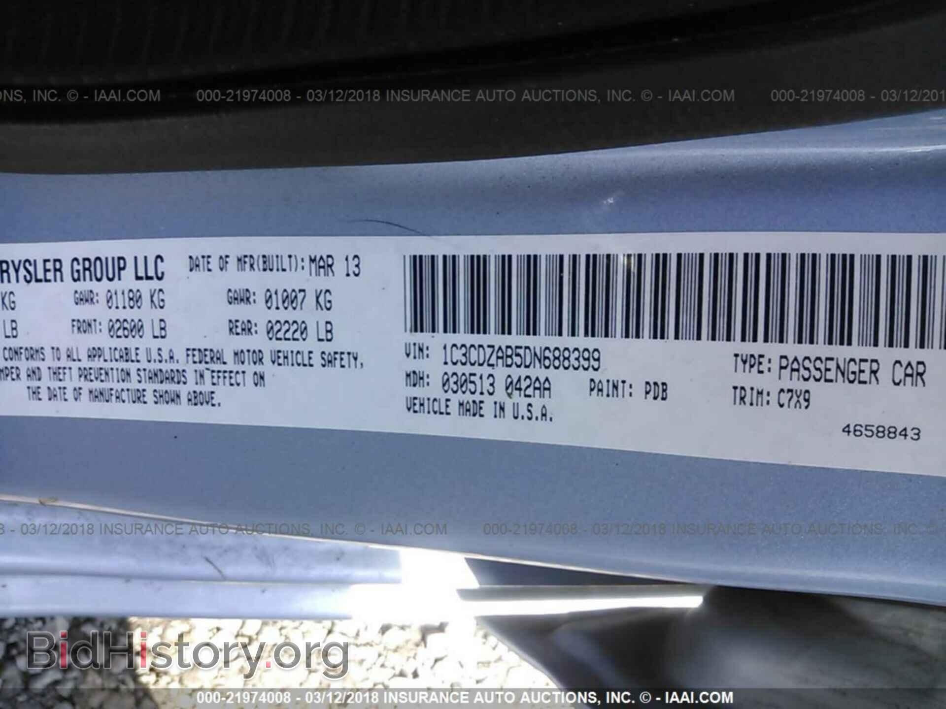 2013 Dodge Avenger - VIN: 1C3CDZAB5DN688399 - Photo 9