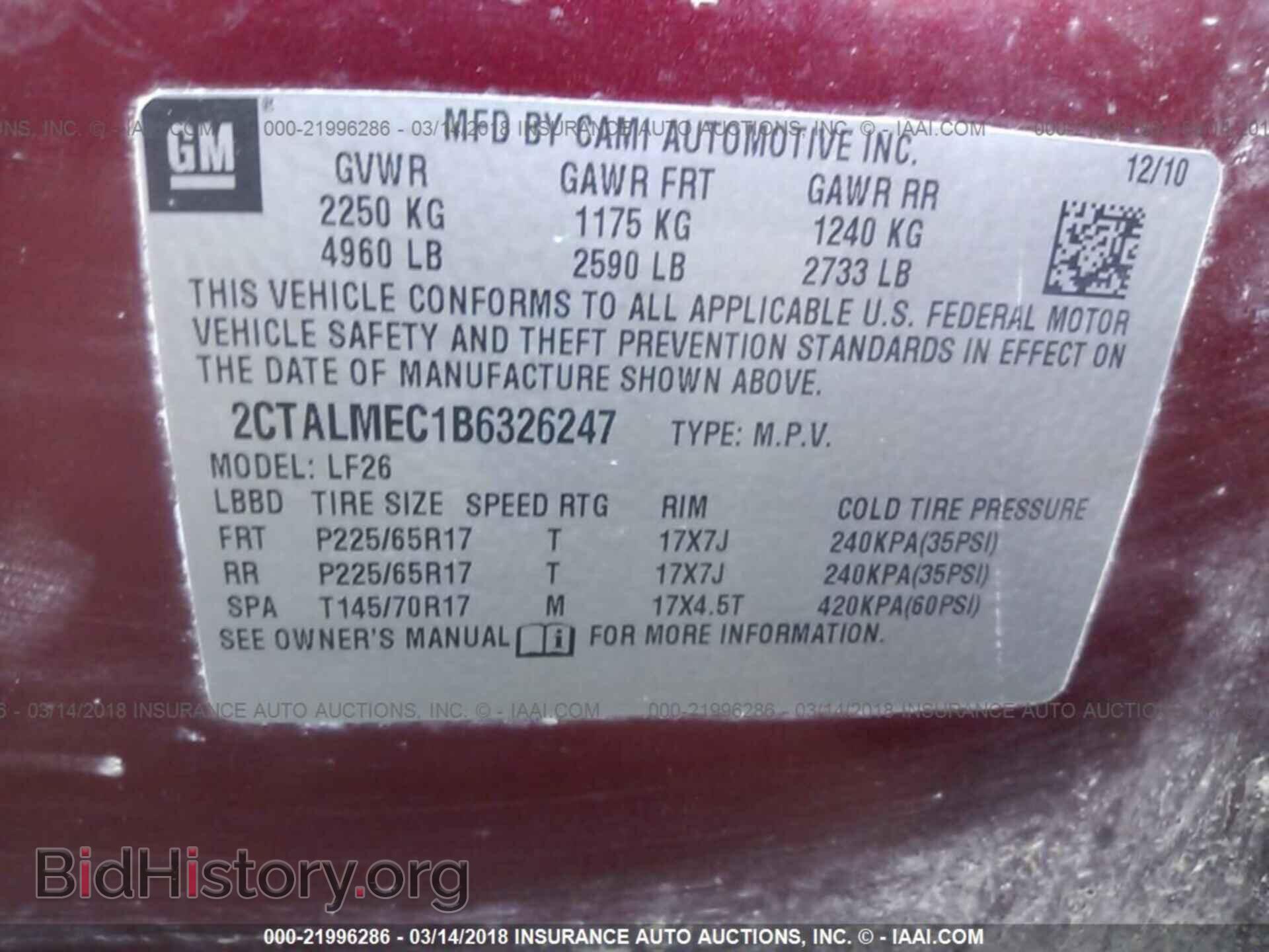 2011 GMC TERRAIN - VIN: 2CTALMEC1B6326247 - Photo 9
