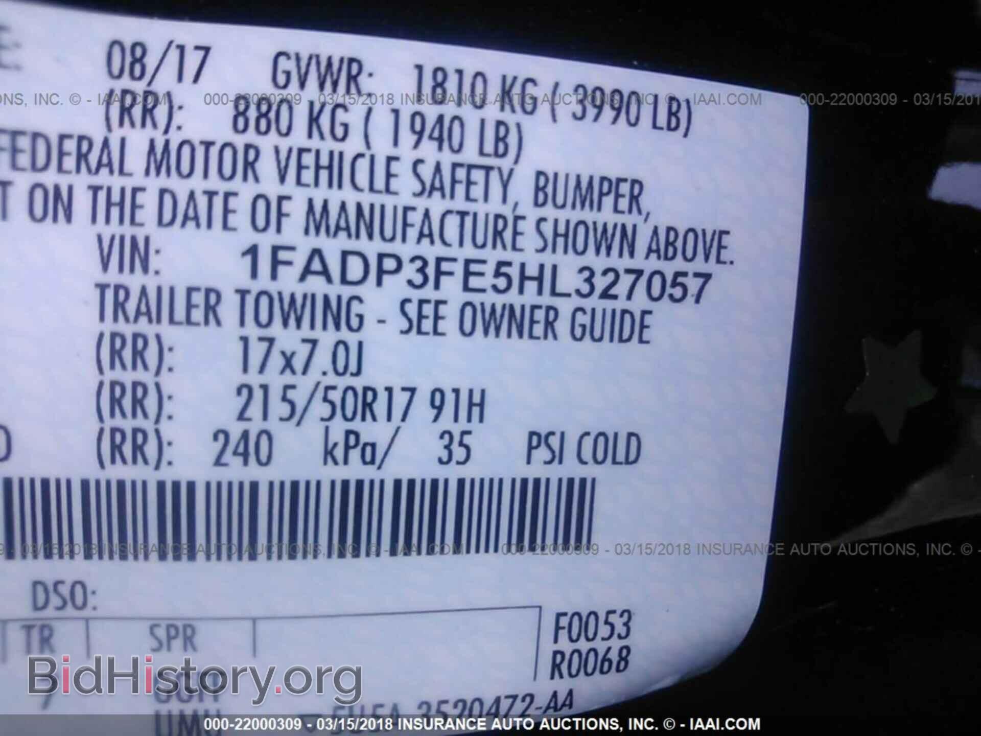 2017 FORD FOCUS - VIN: 1FADP3FE5HL327057 - Фото 9