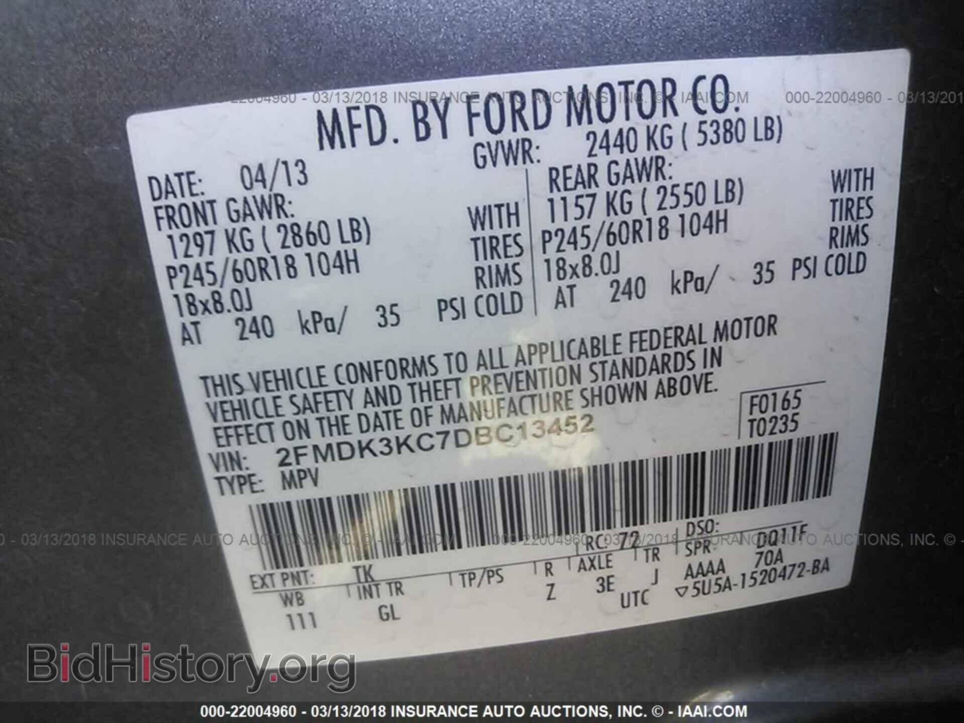 2013 Ford Edge - VIN: 2FMDK3KC7DBC13452 - Photo 9