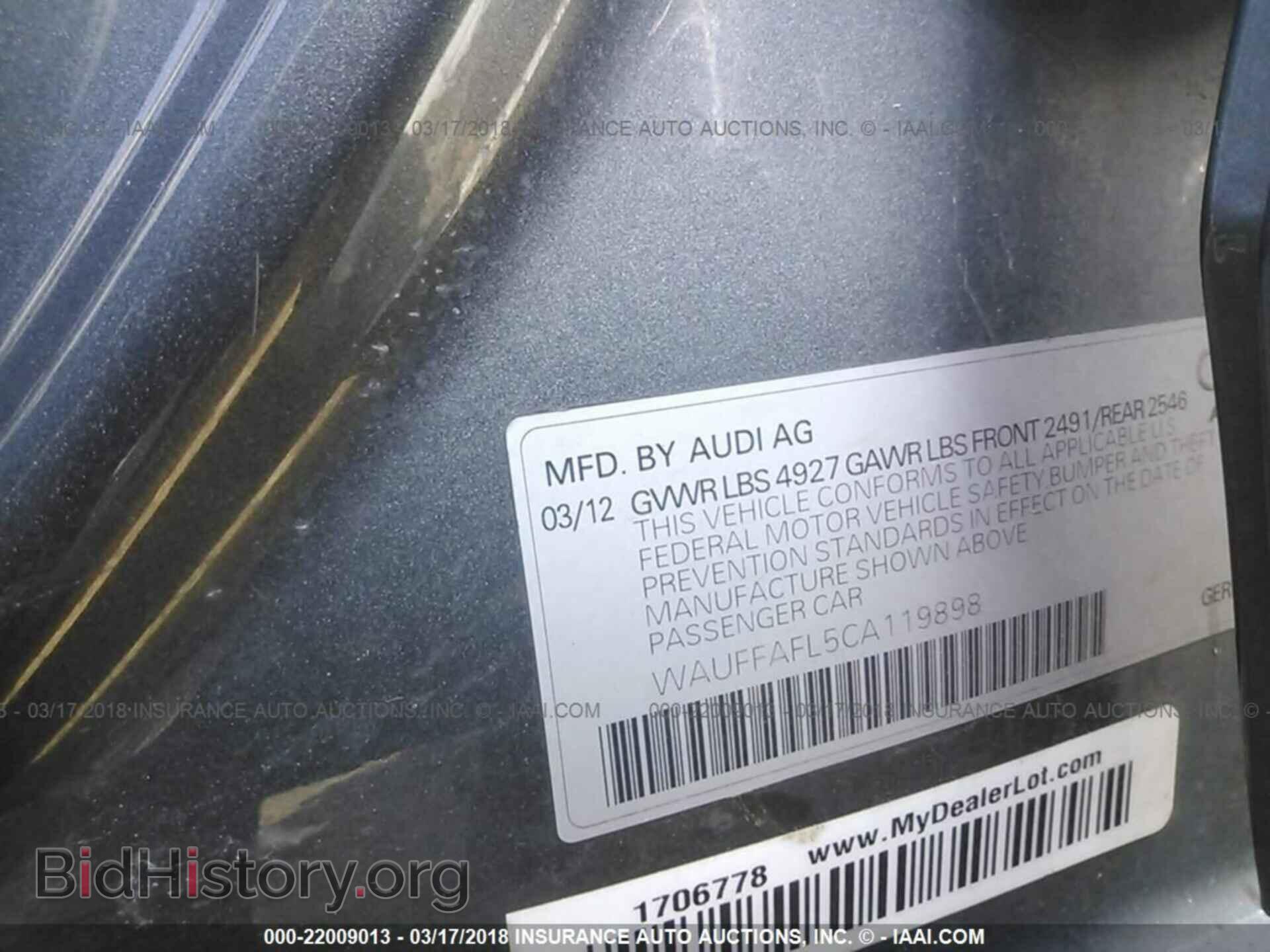 2012 Audi A4 - VIN: WAUFFAFL5CA119898 - Photo 9