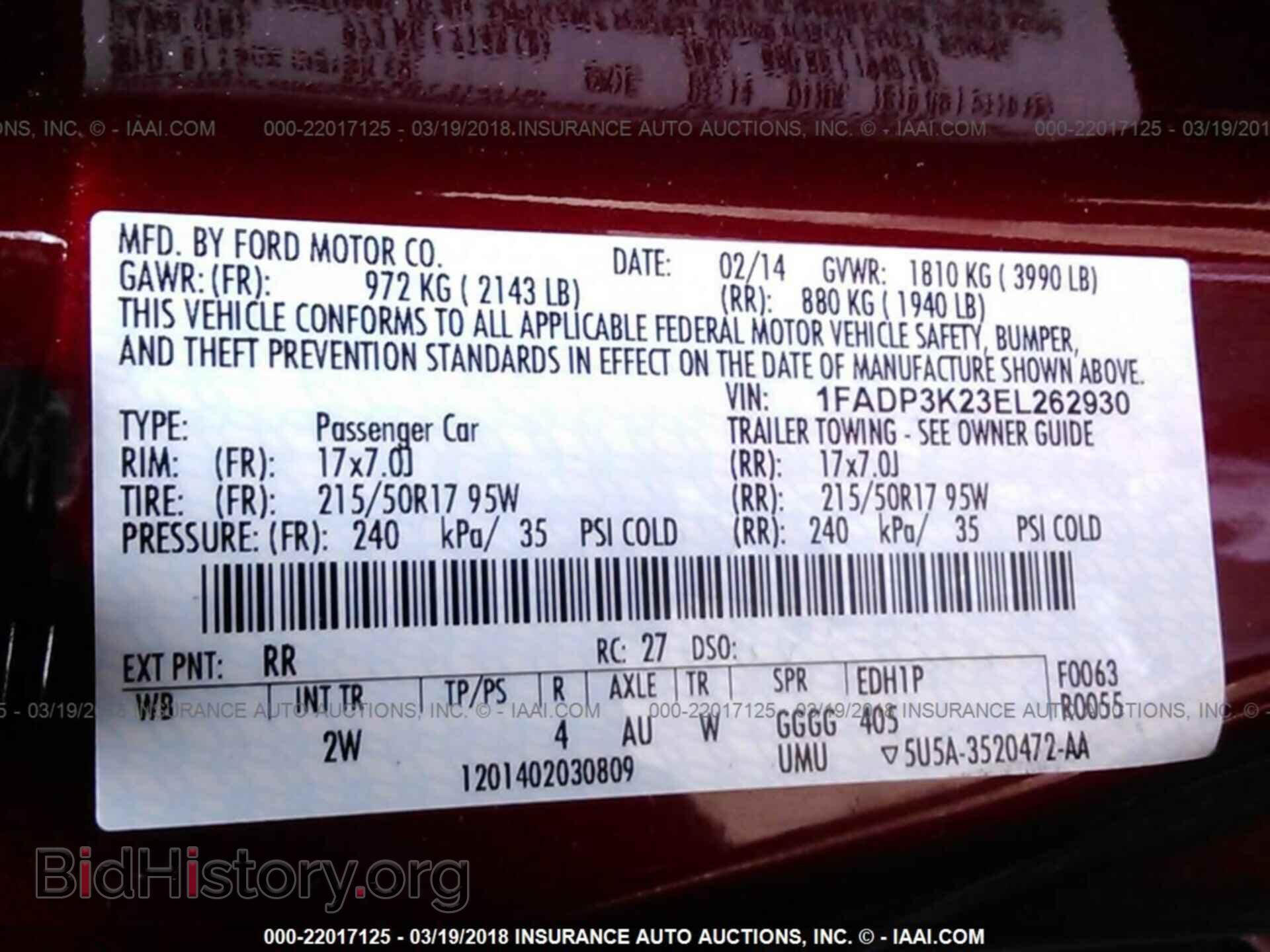 2014 FORD FOCUS - VIN: 1FADP3K23EL262930 - Photo 9