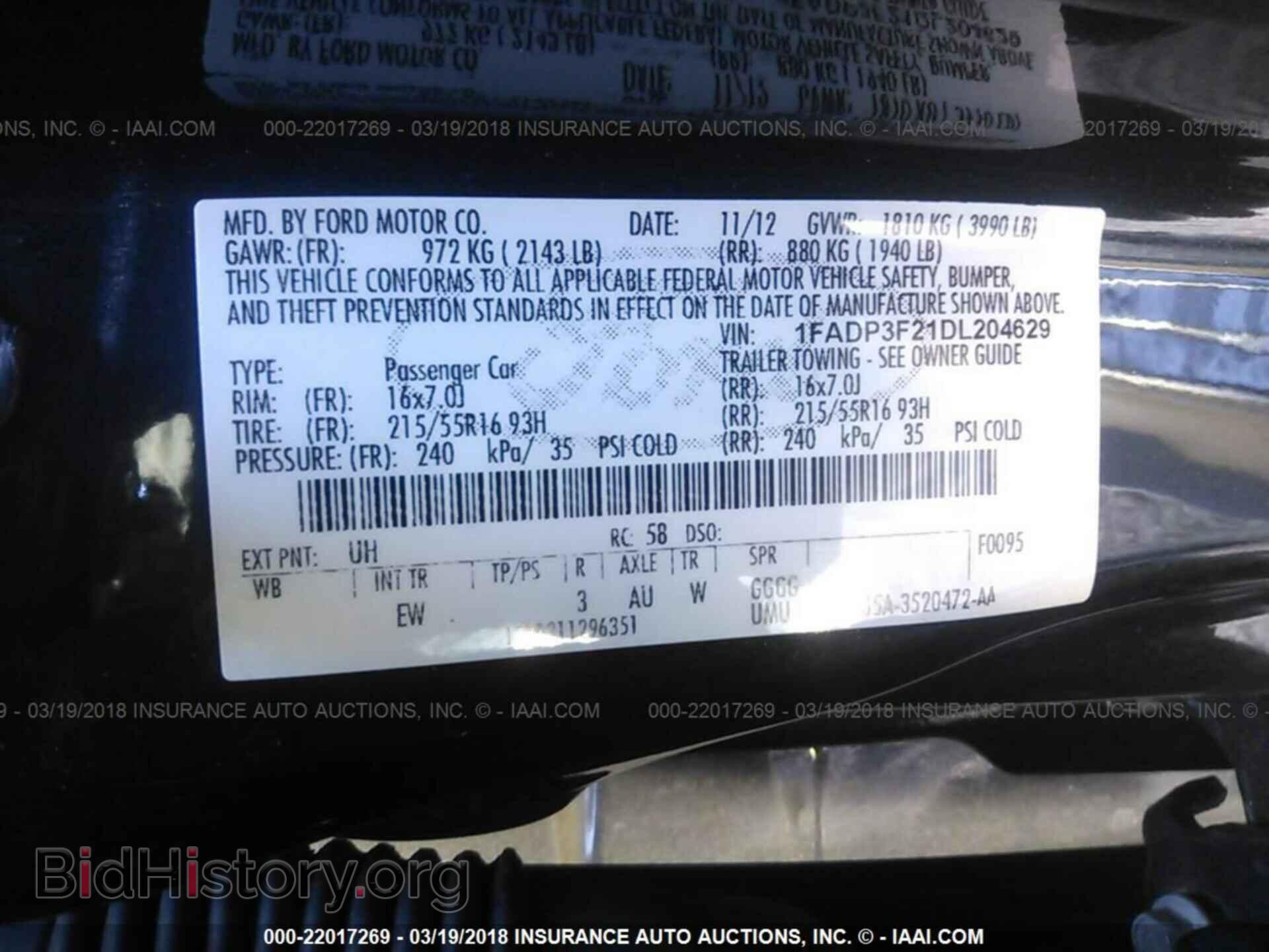 2013 Ford Focus - VIN: 1FADP3F21DL204629 - Фото 9