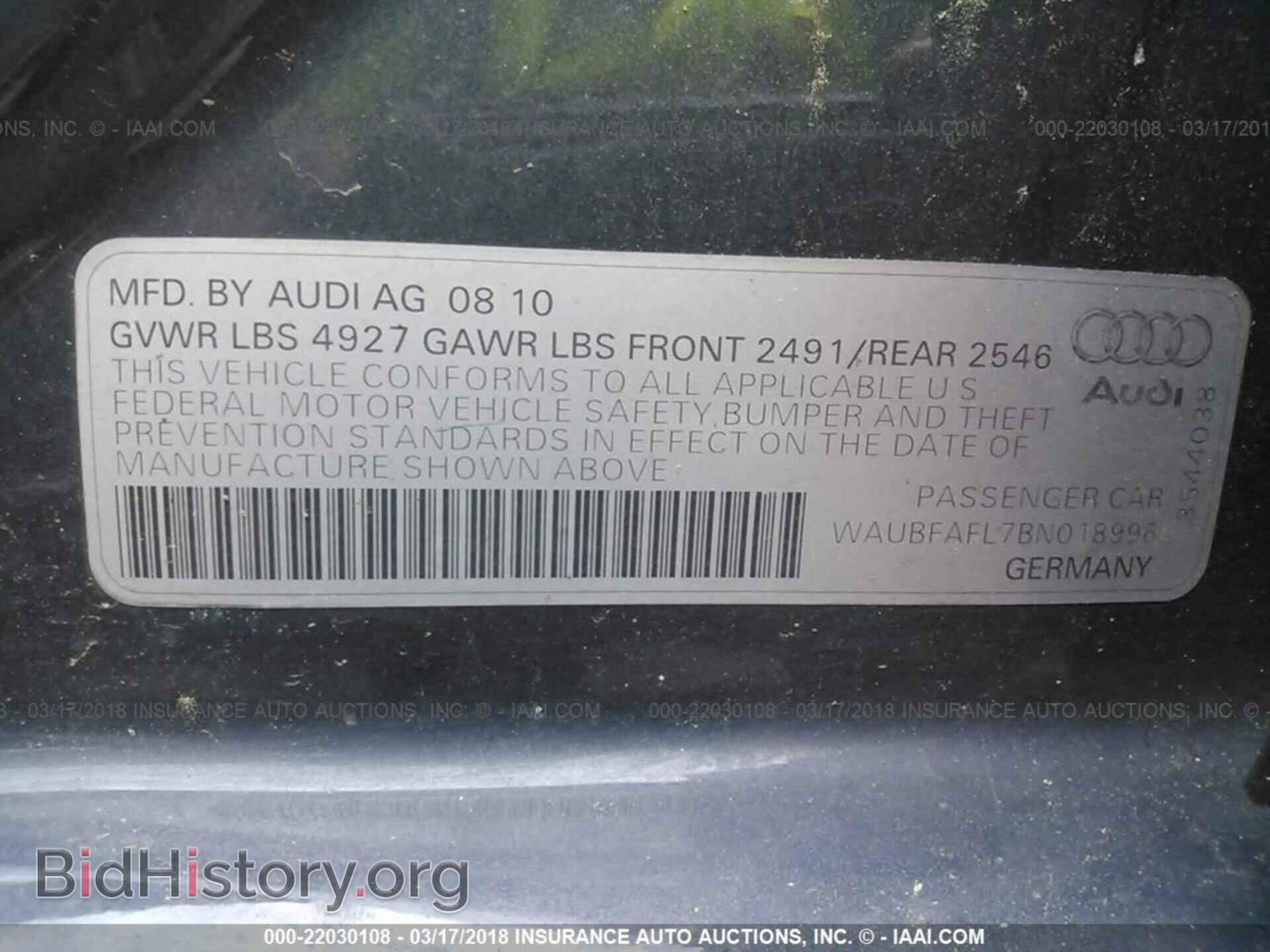 2011 Audi A4 - VIN: WAUBFAFL7BN018996 - Photo 9