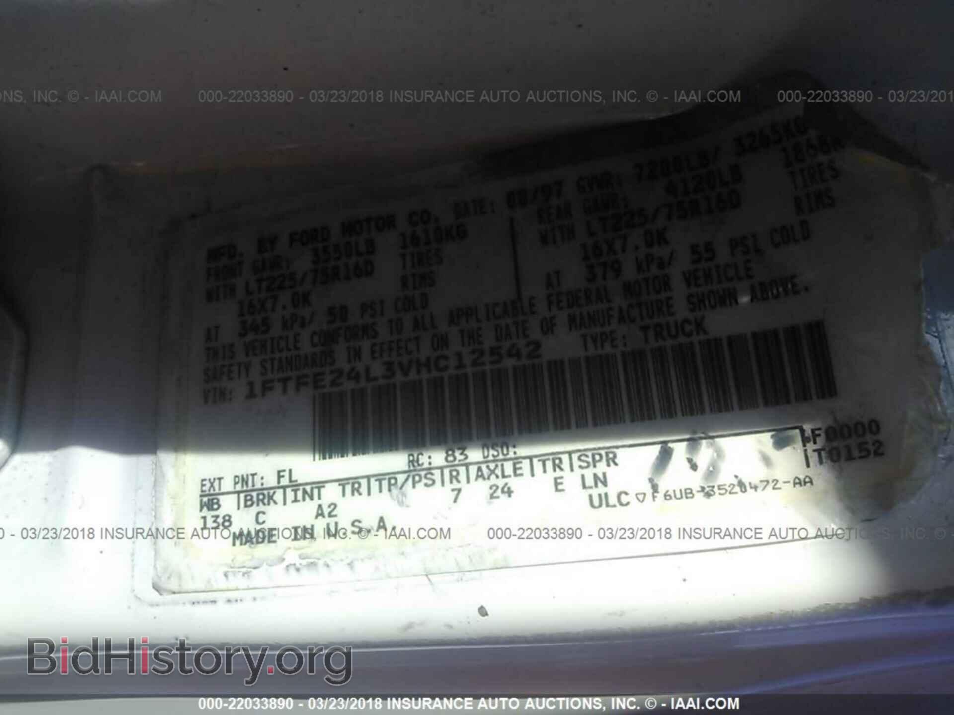 1997 FORD ECONOLINE - VIN: 1FTFE24L3VHC12542 - Фото 9