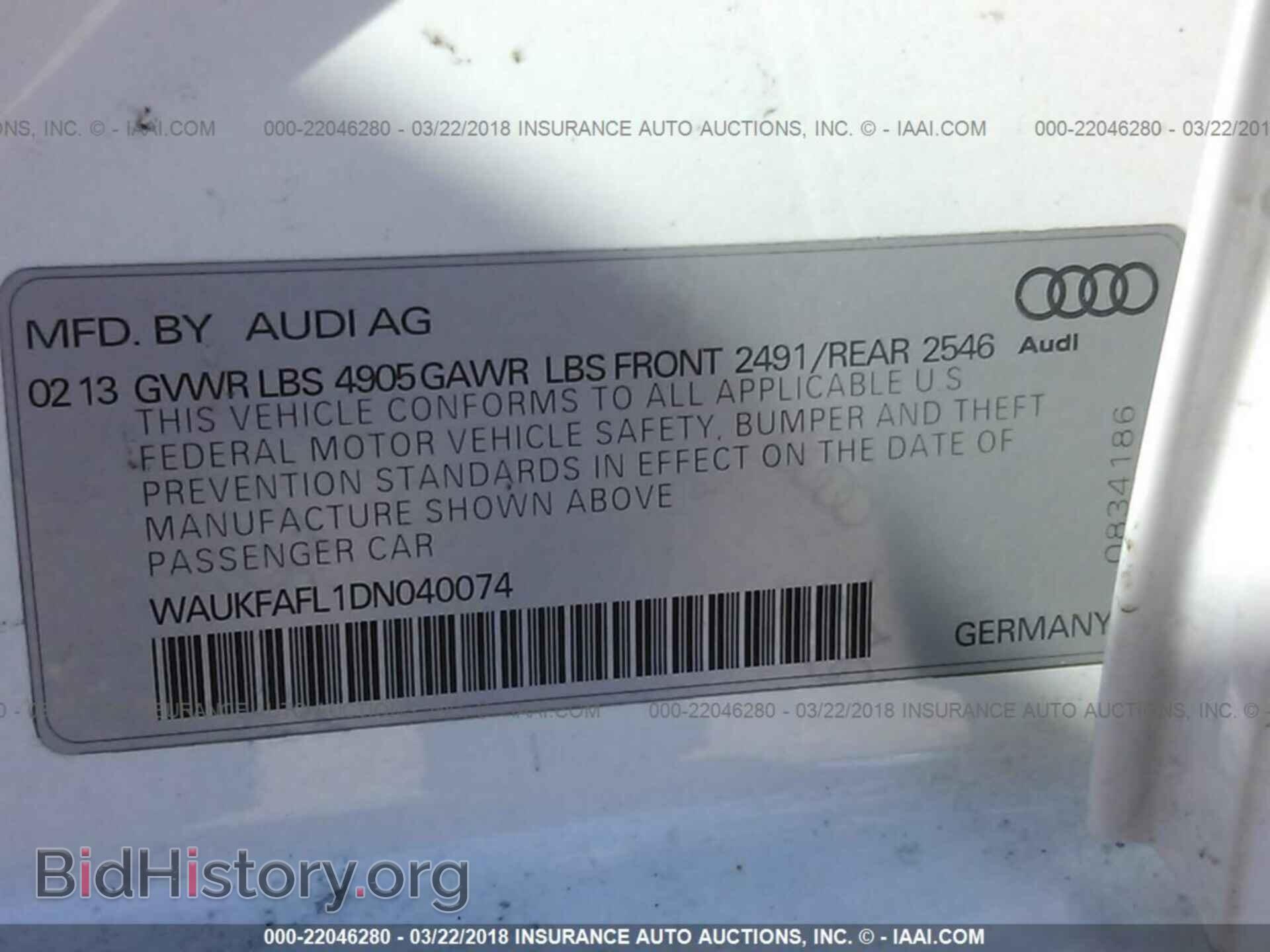 2013 Audi A4 - VIN: WAUKFAFL1DN040074 - Фото 9