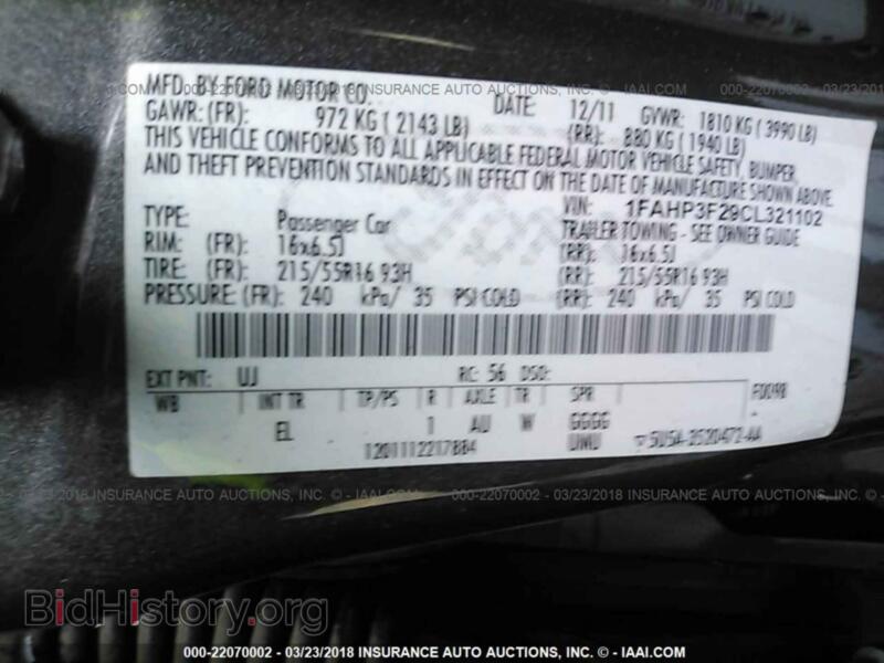 2012 Ford FOCUS (VIN 1FAHP3F29CL321102) — photo 9 of 10