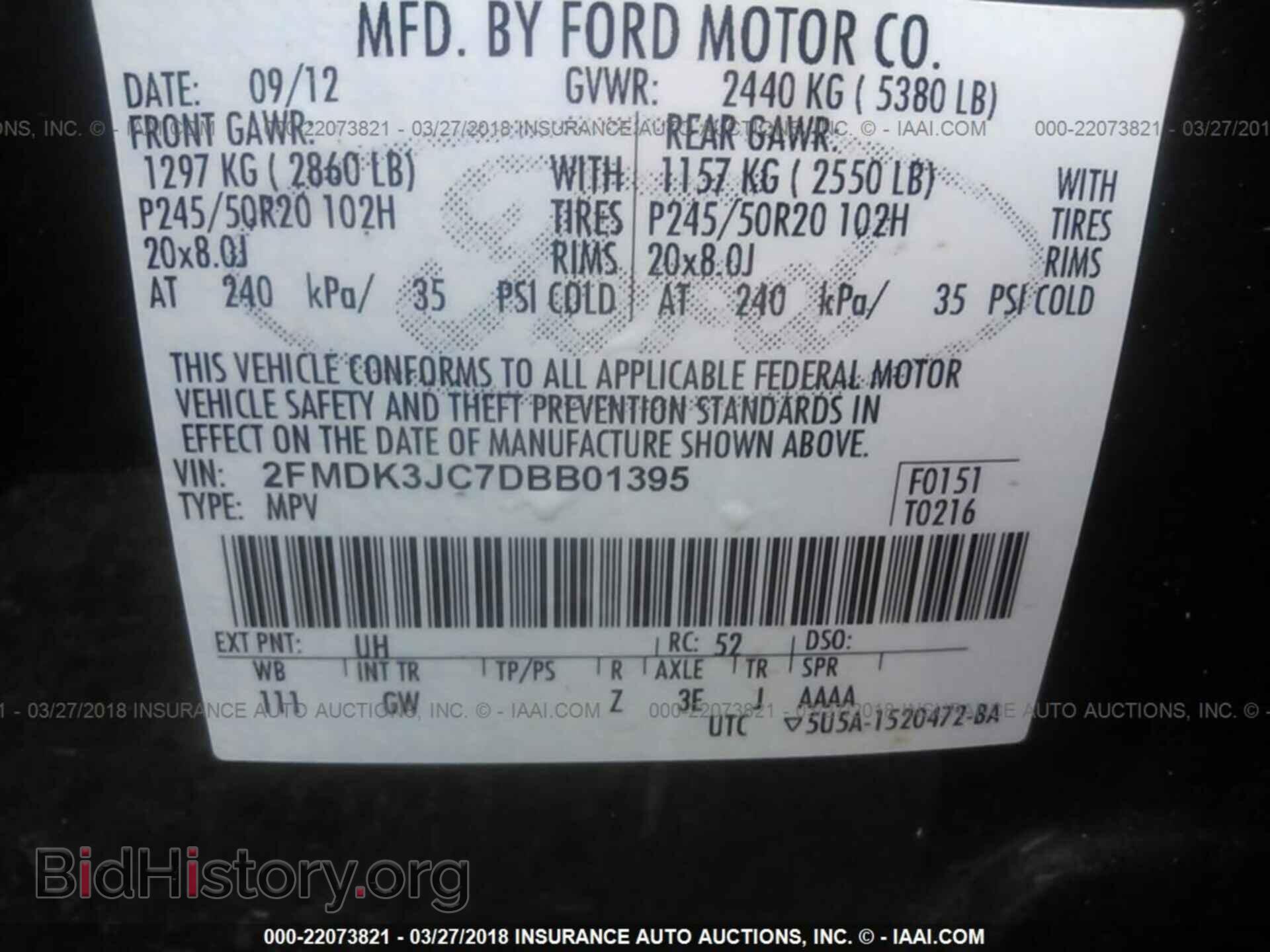 2013 Ford Edge - VIN: 2FMDK3JC7DBB01395 - Photo 9