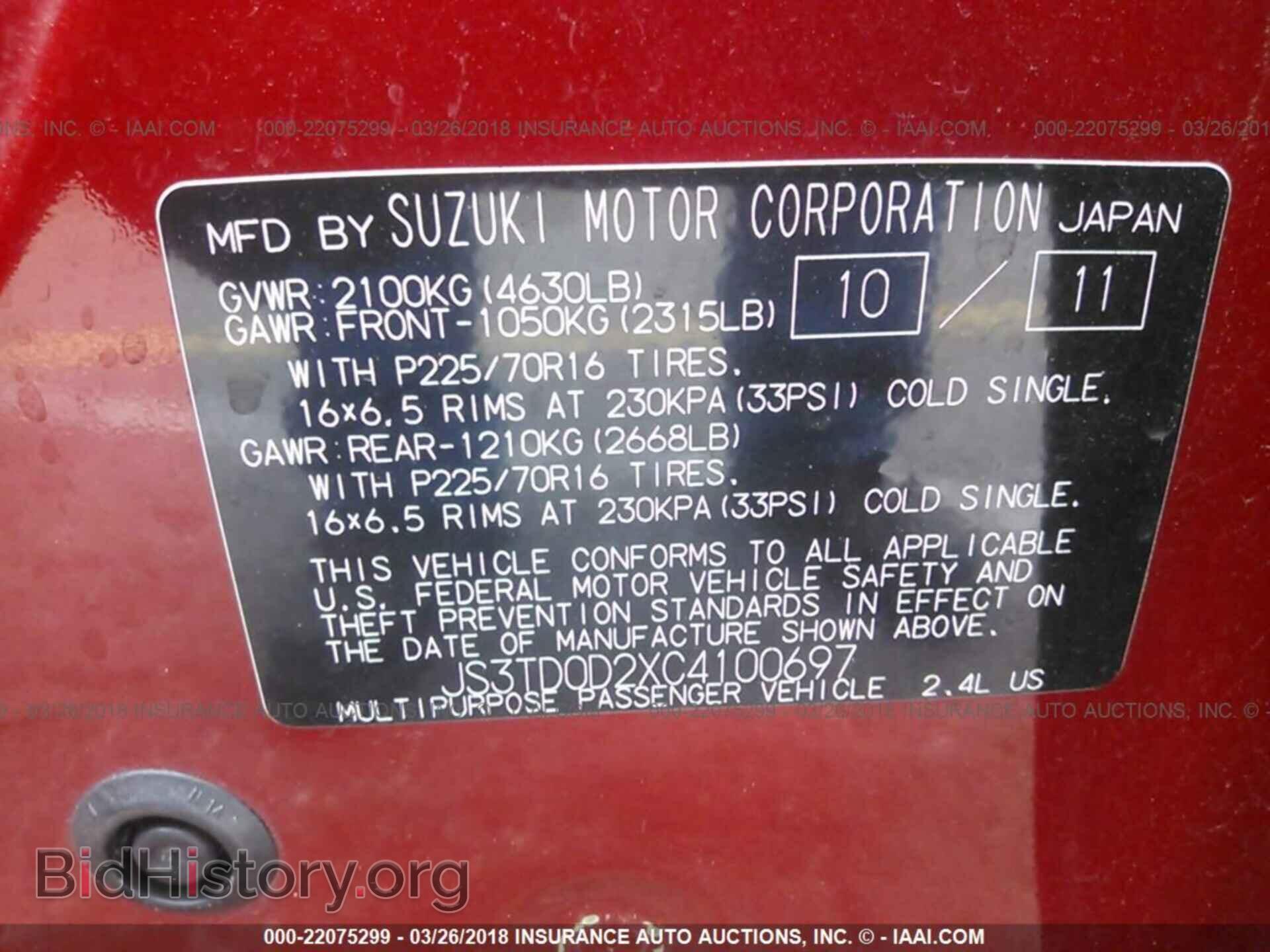2012 Suzuki Grand vitara - VIN: JS3TD0D2XC4100697 - Photo 9