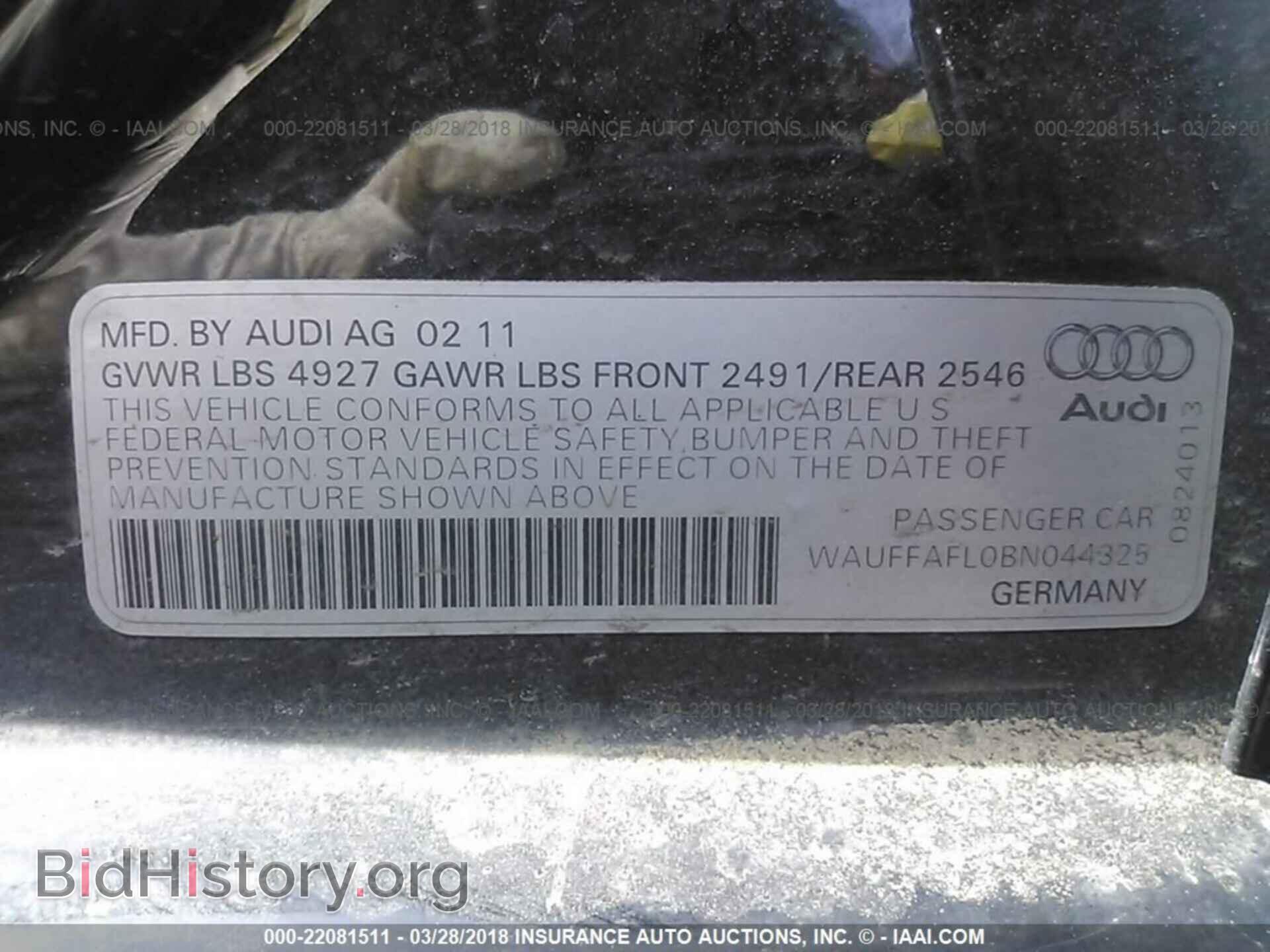 2011 Audi A4 - VIN: WAUFFAFL0BN044325 - Photo 9