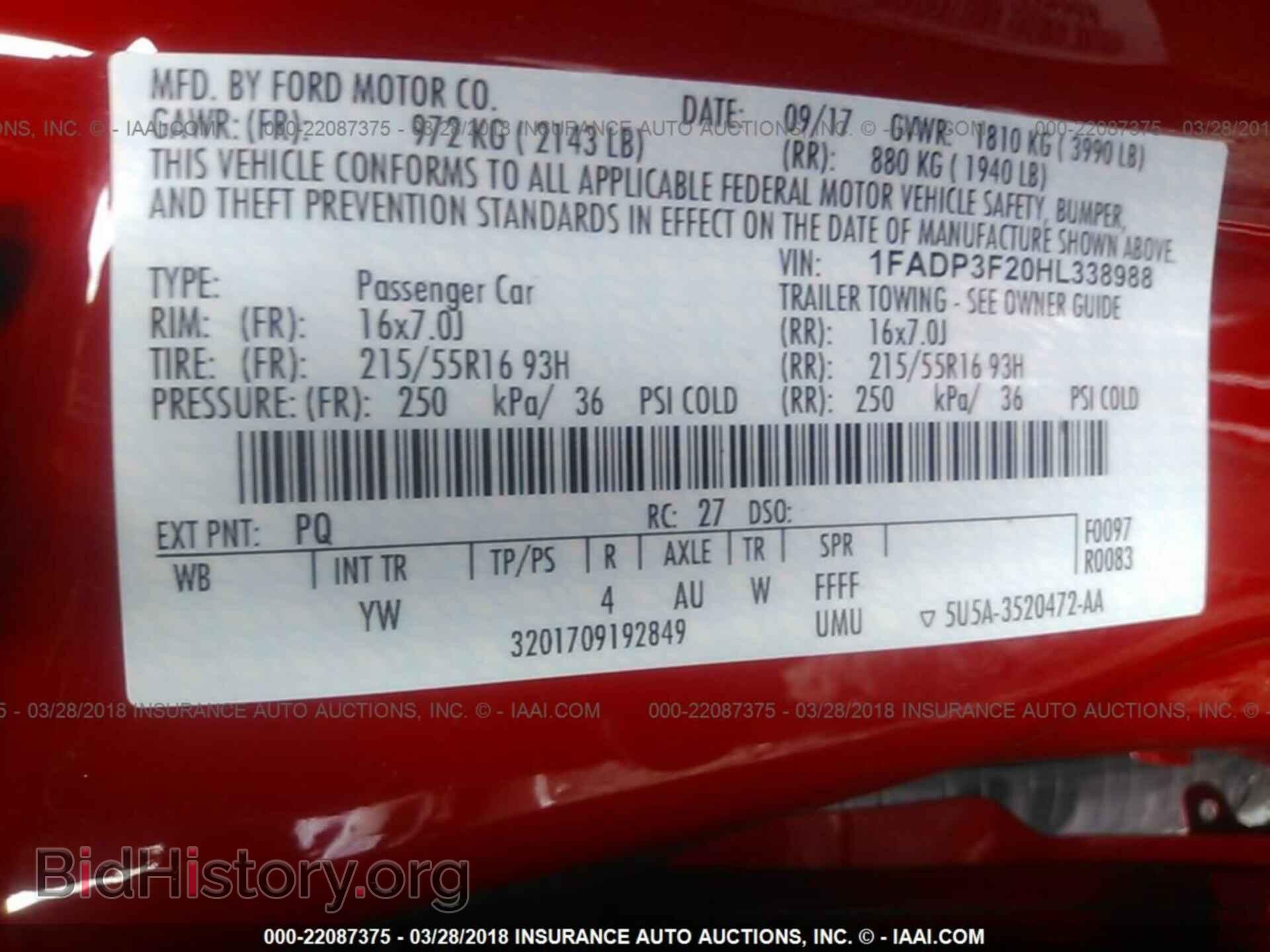 2017 Ford Focus - VIN: 1FADP3F20HL338988 - Photo 9