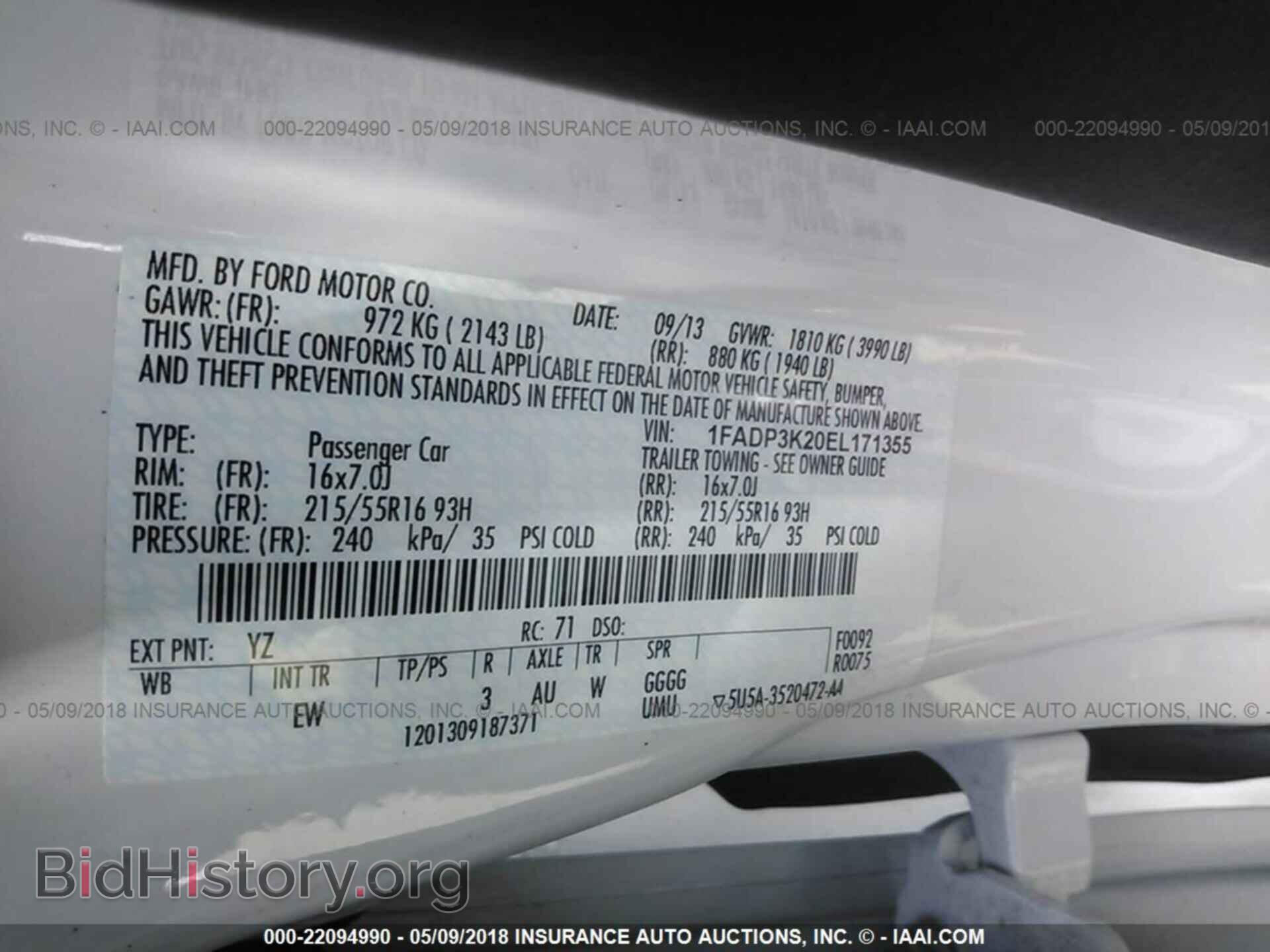 2014 Ford Focus - VIN: 1FADP3K20EL171355 - Фото 9