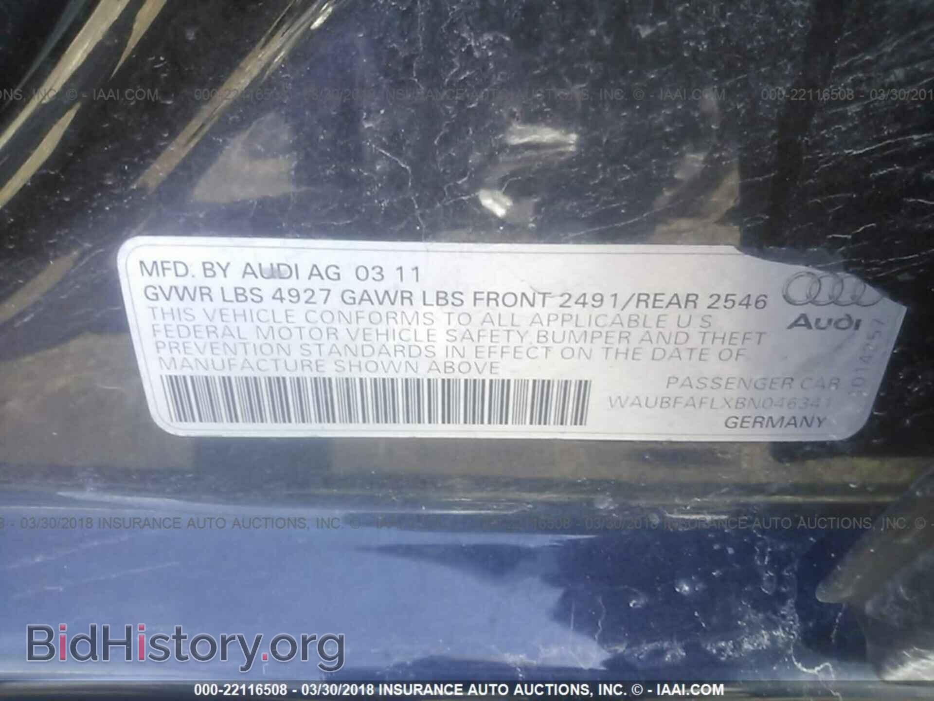 2011 Audi A4 - VIN: WAUBFAFLXBN046341 - Photo 9