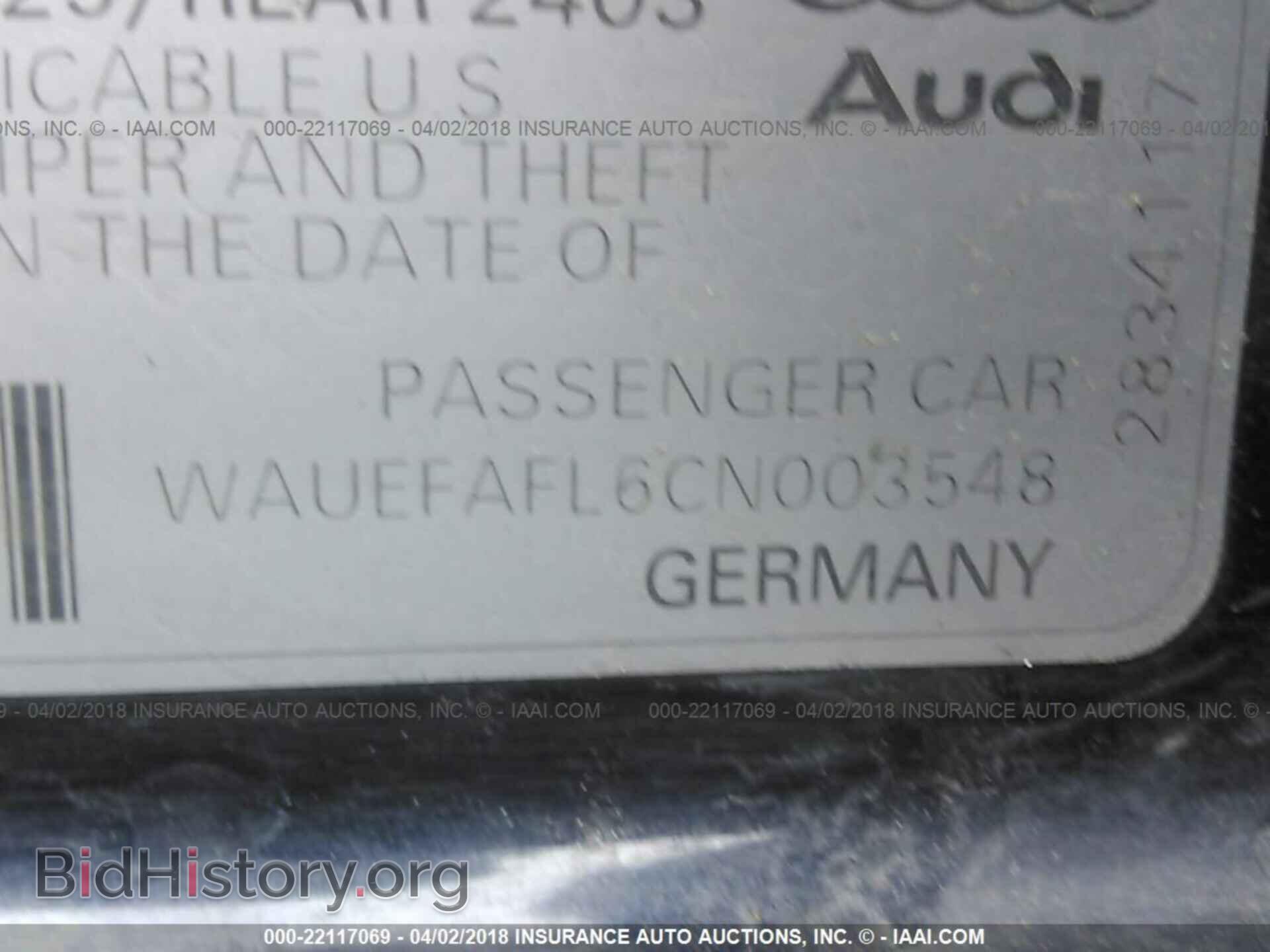 2012 Audi A4 - VIN: WAUEFAFL6CN003548 - Фото 9