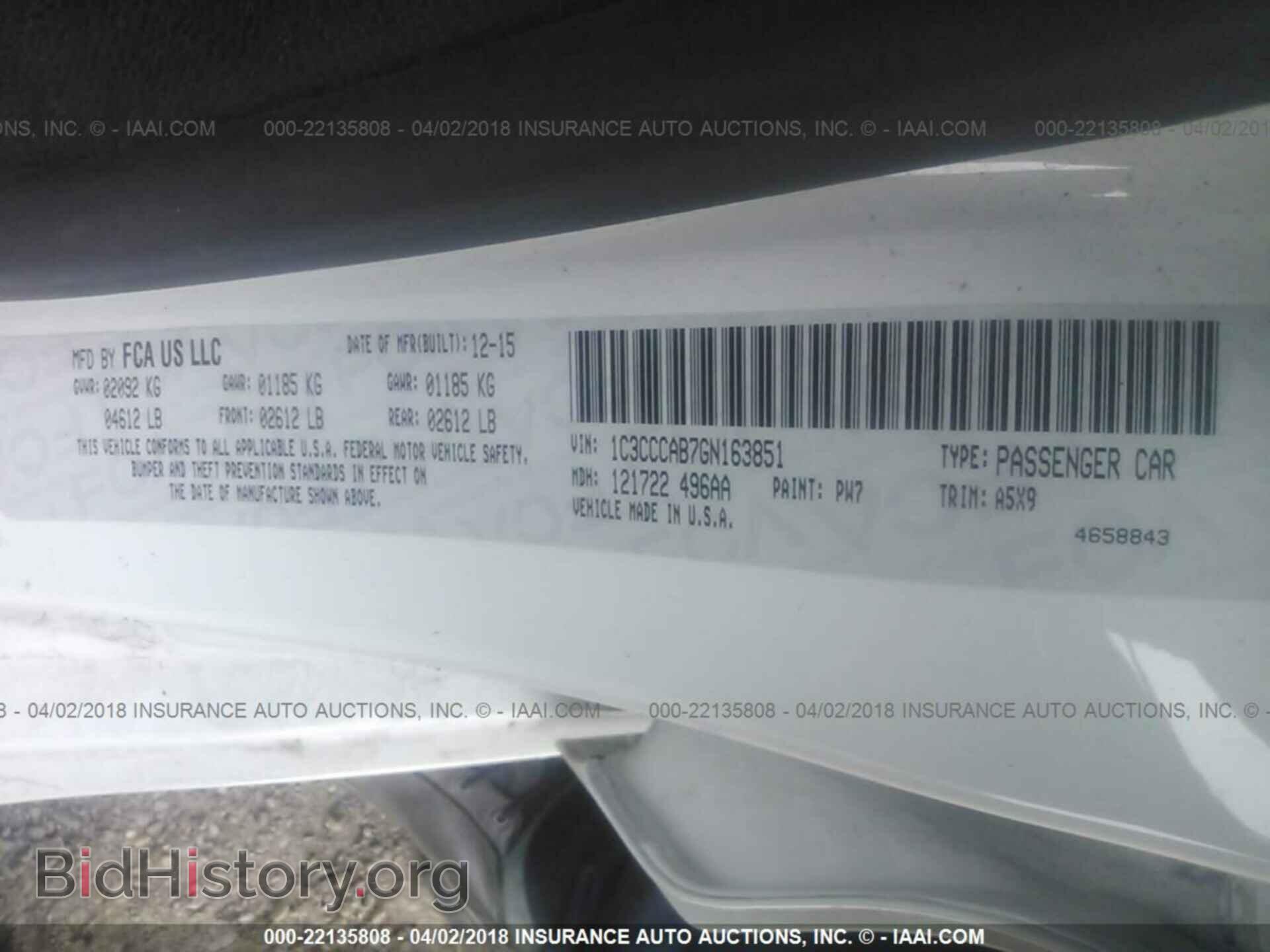 2016 Chrysler 200 - VIN: 1C3CCCAB7GN163851 - Photo 9