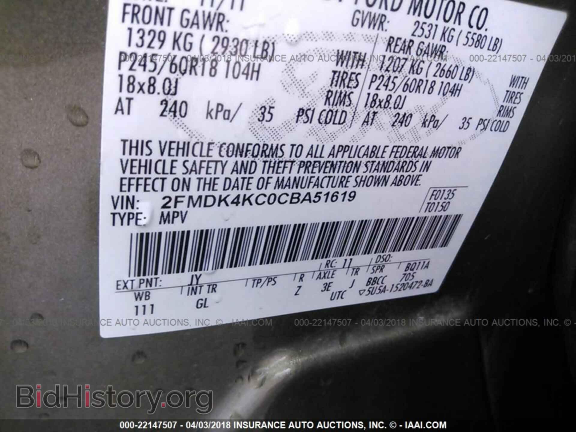 2012 Ford Edge - VIN: 2FMDK4KC0CBA51619 - Photo 9