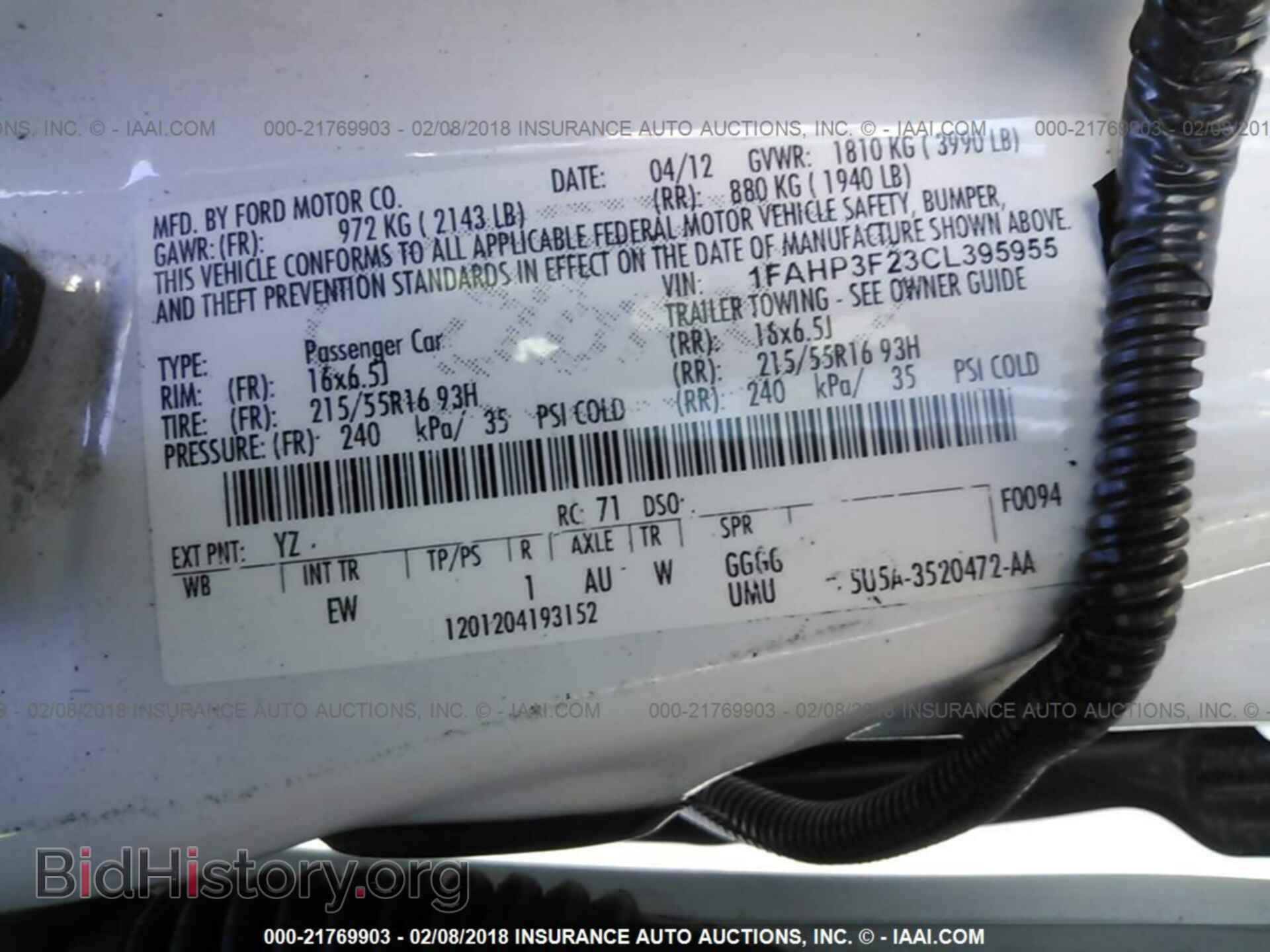 2012 FORD FOCUS - VIN: 1FAHP3F23CL395955 - Photo 9