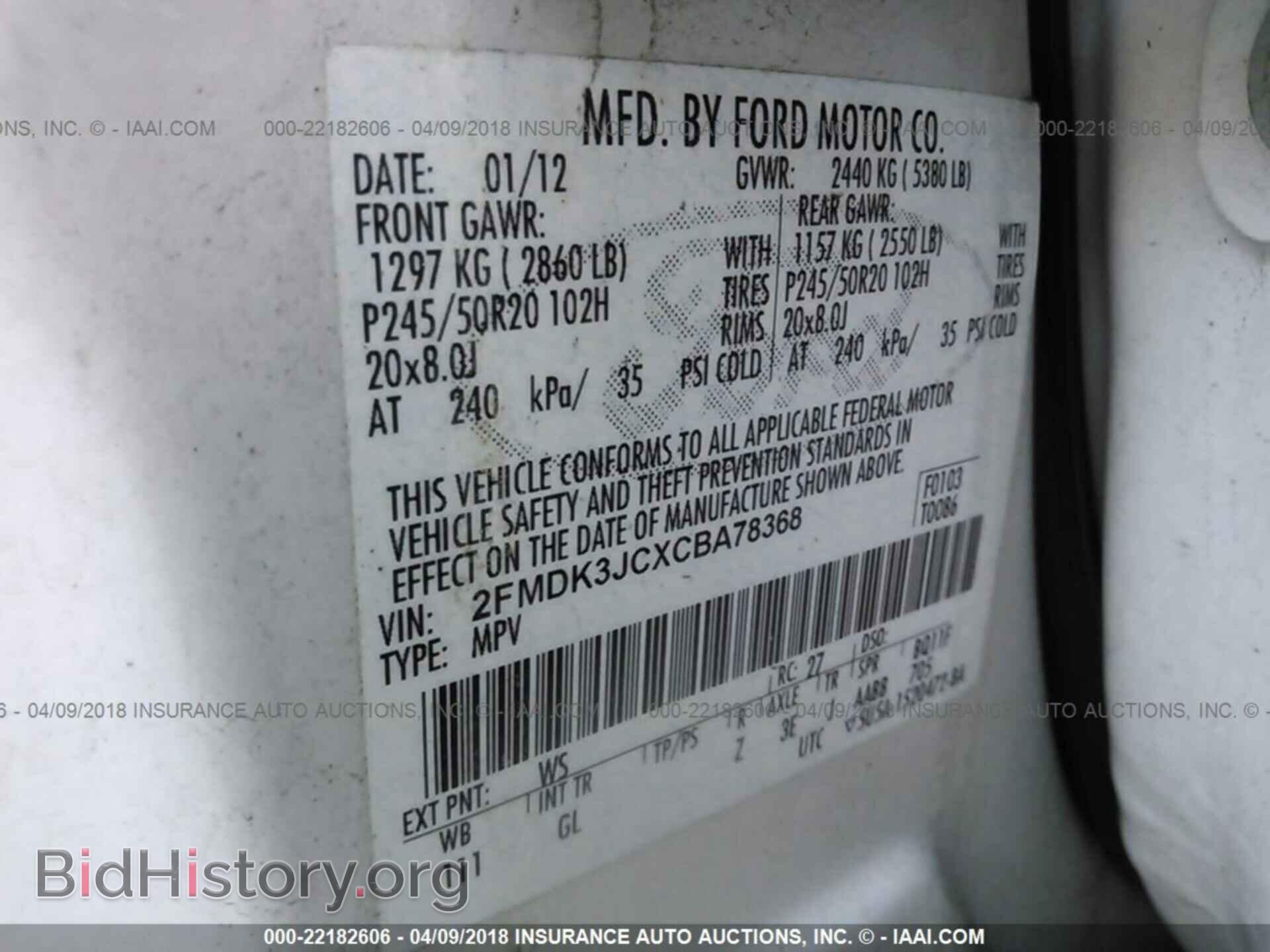 2012 Ford Edge - VIN: 2FMDK3JCXCBA78368 - Photo 9