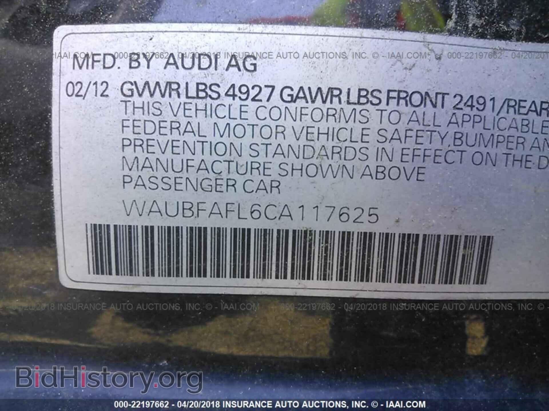 2012 AUDI A4 - VIN: WAUBFAFL6CA117625 - Photo 9