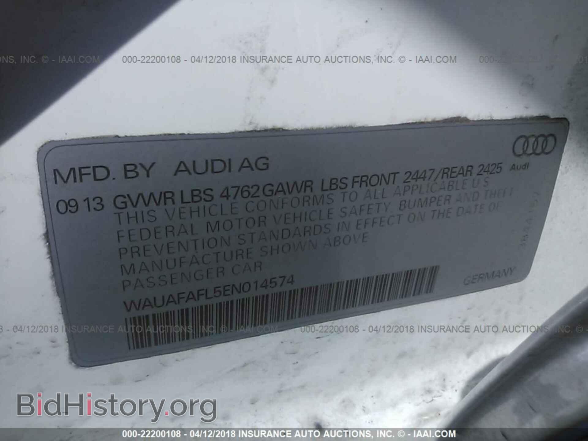 2014 Audi A4 - VIN: WAUAFAFL5EN014574 - Фото 9