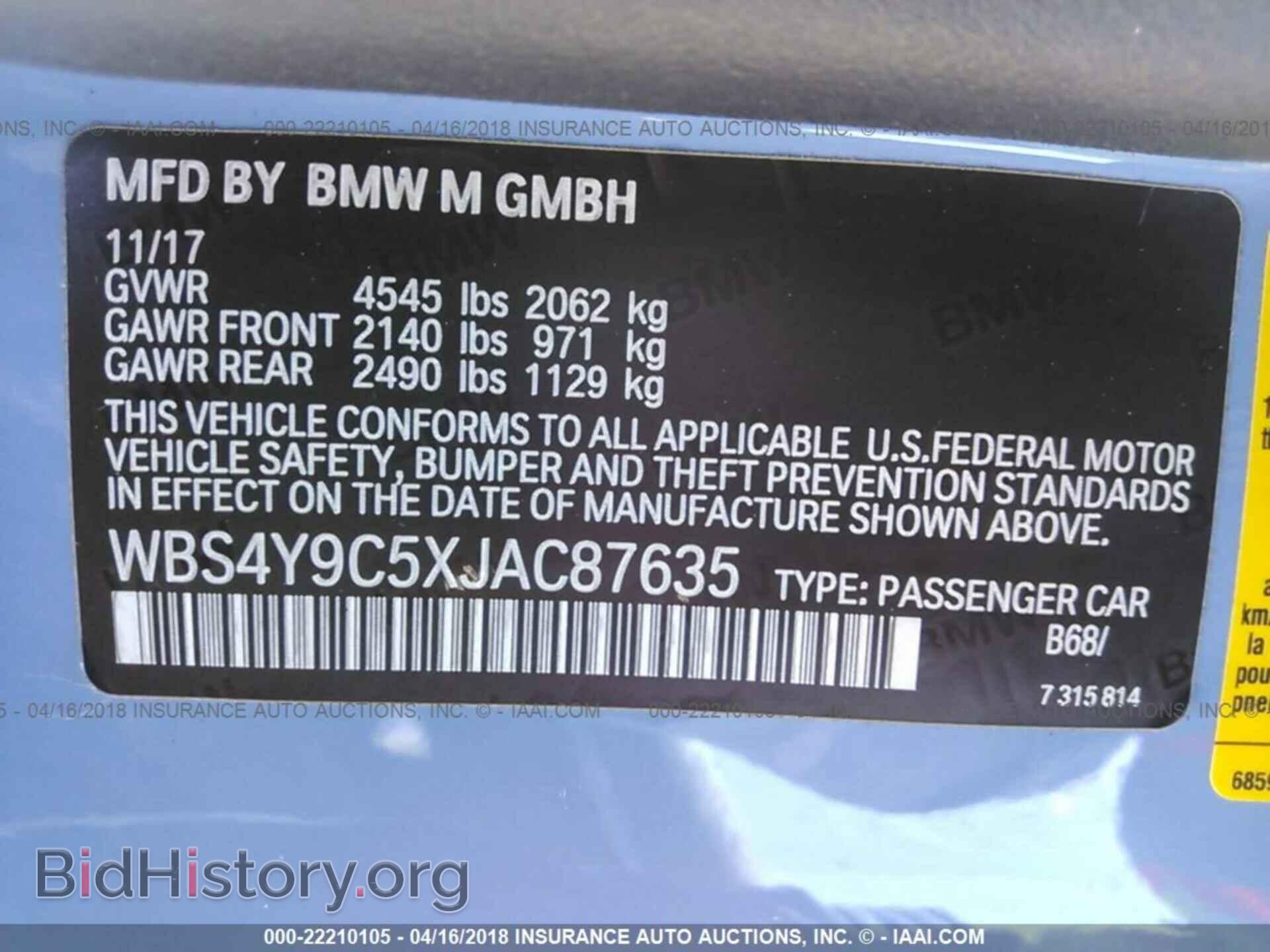 2018 Bmw M4 - VIN: WBS4Y9C5XJAC87635 - Photo 9