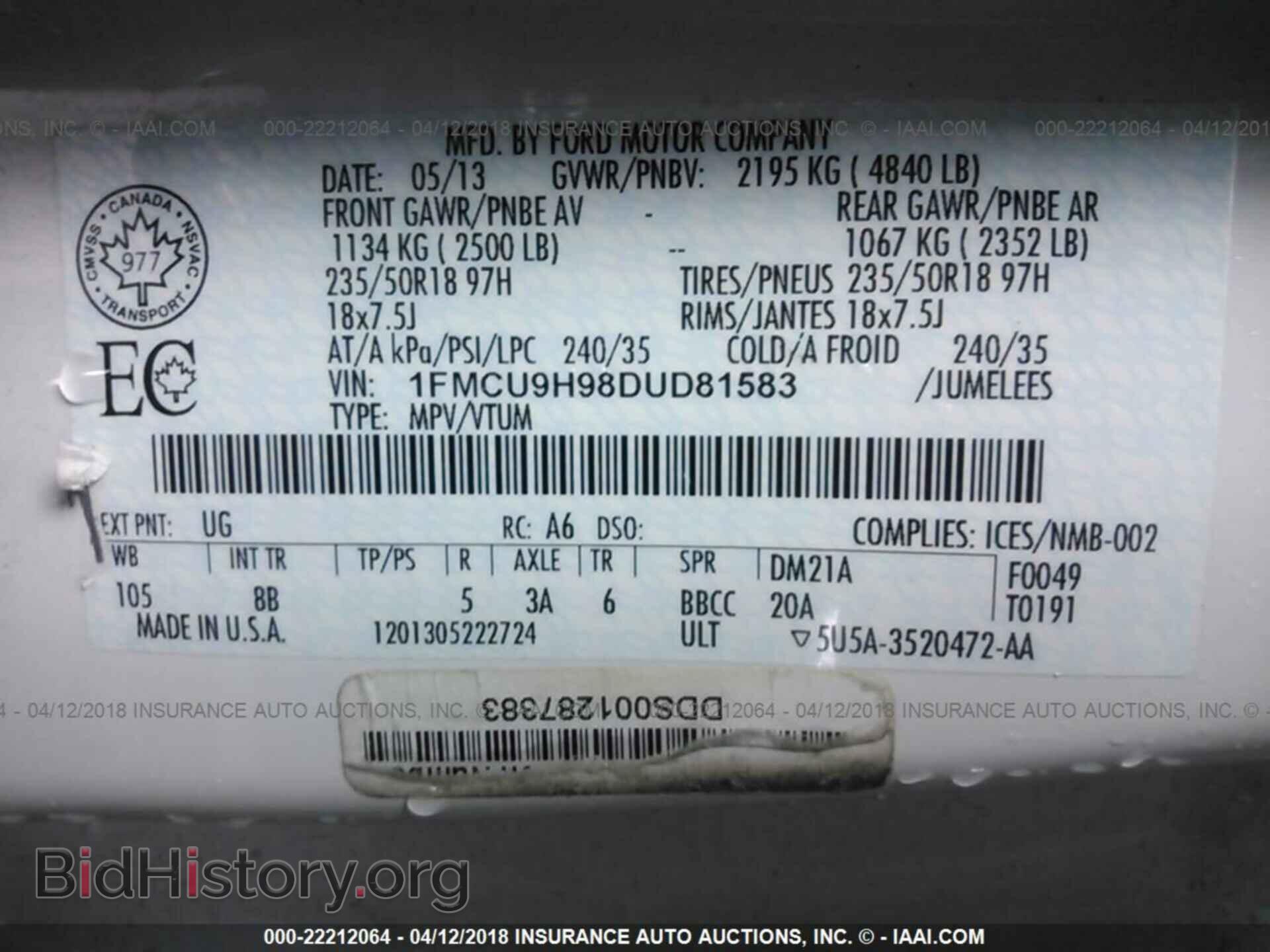 2013 Ford Escape - VIN: 1FMCU9H98DUD81583 - Photo 9