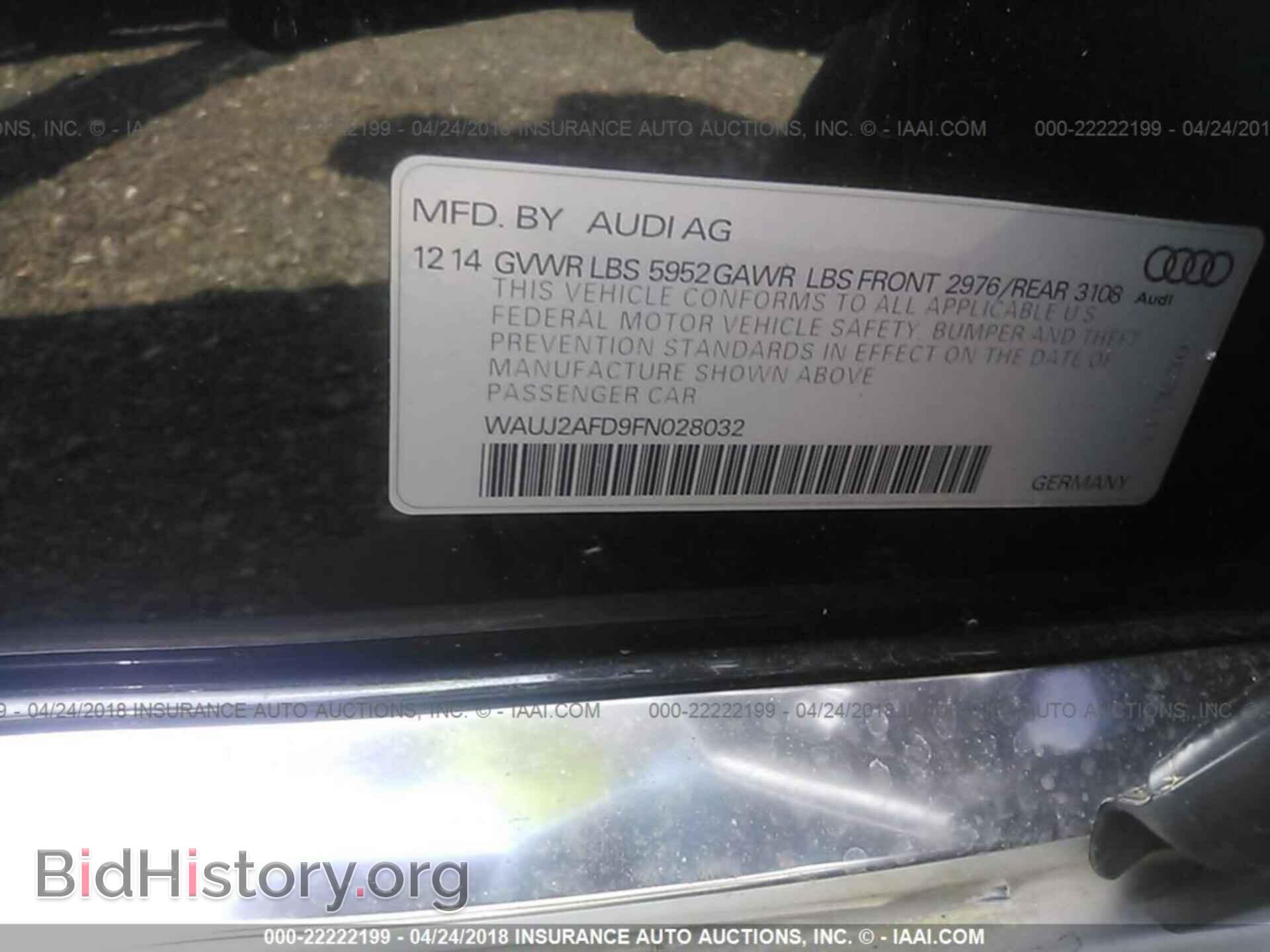 2015 Audi A8 - VIN: WAUJ2AFD9FN028032 - Фото 9
