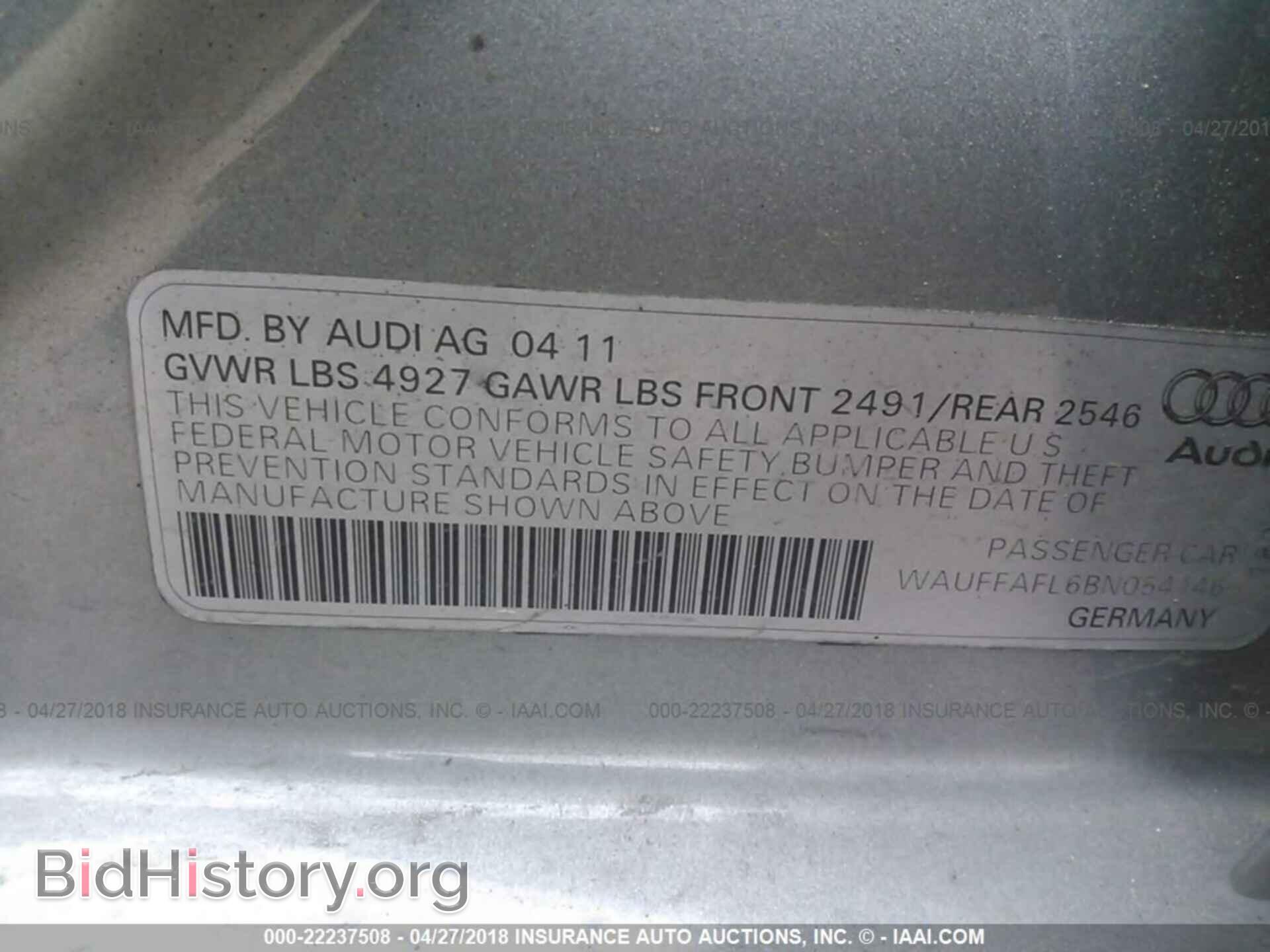 2011 Audi A4 - VIN: WAUFFAFL6BN054146 - Photo 9