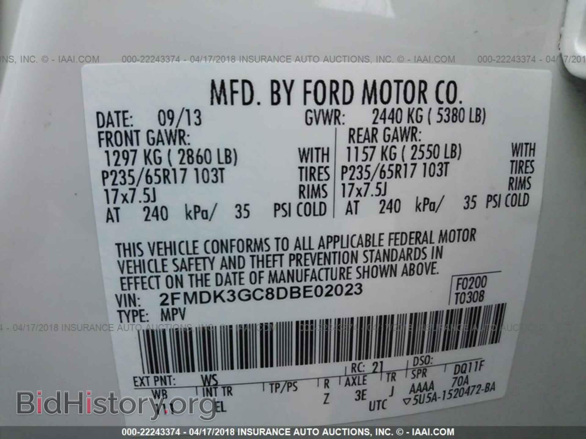2013 Ford Edge - VIN: 2FMDK3GC8DBE02023 - Photo 9