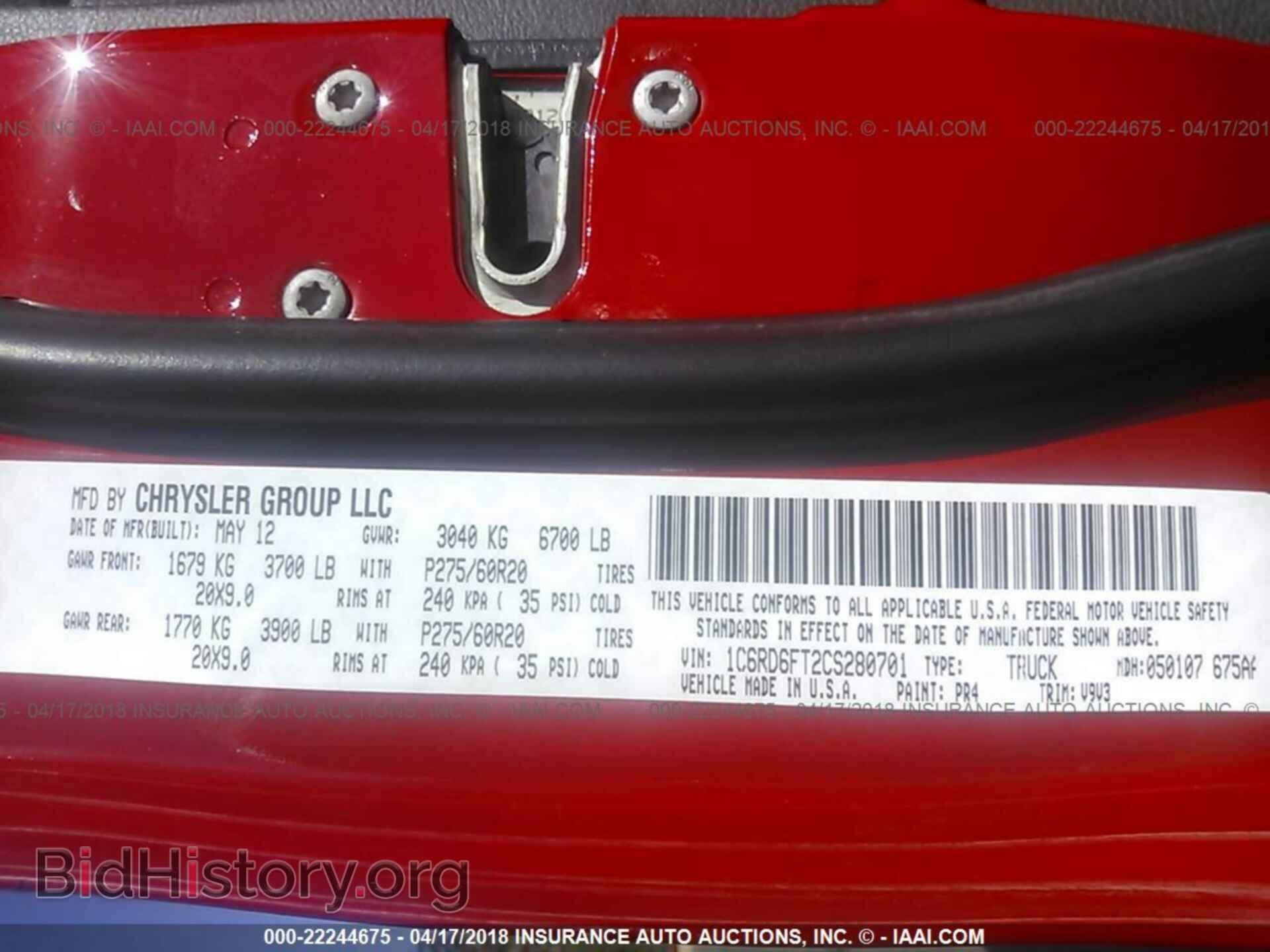 2012 Dodge Ram 1500 - VIN: 1C6RD6FT2CS280701 - Фото 9