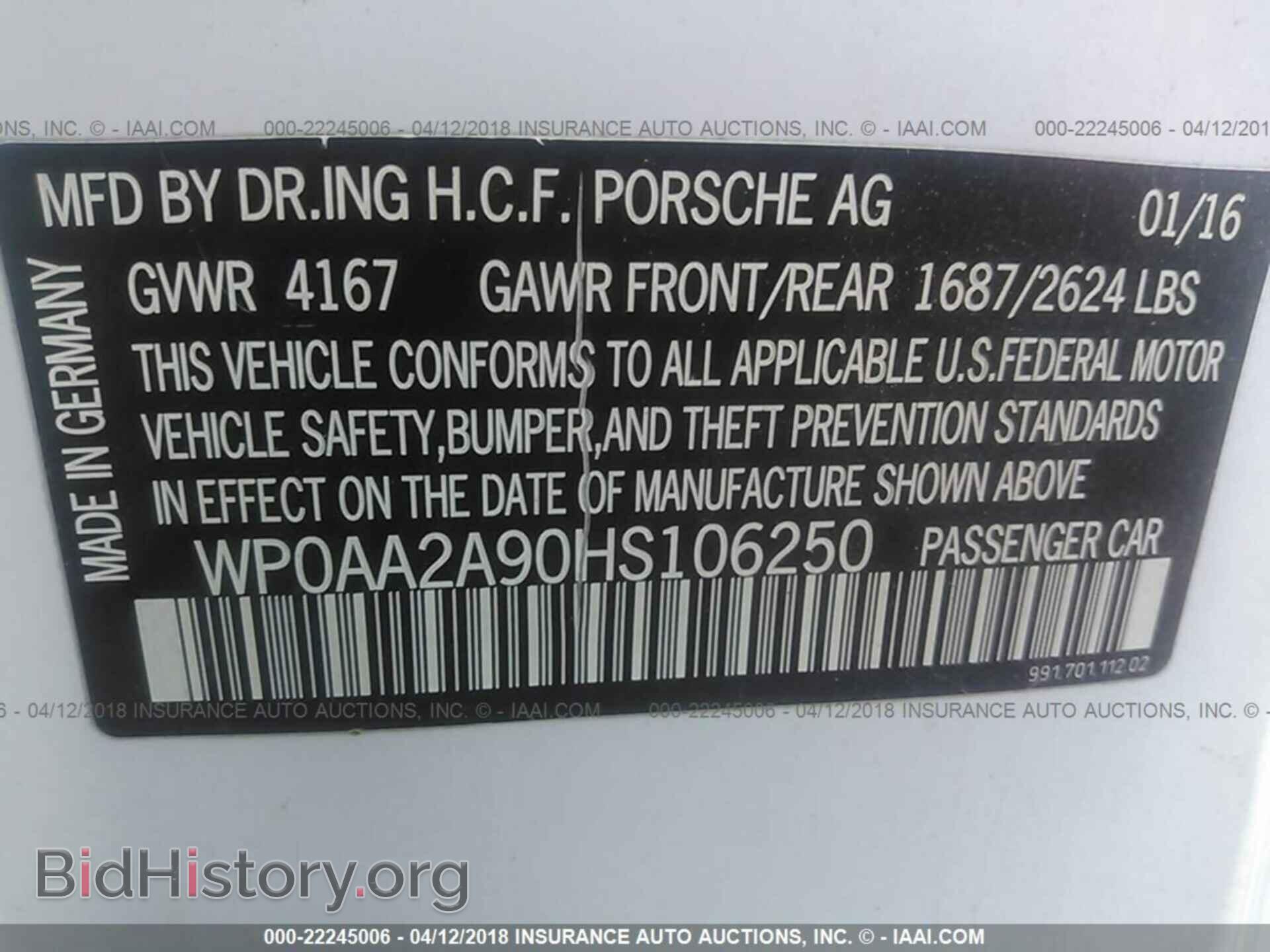 2017 Porsche 911 - VIN: WP0AA2A90HS106250 - Фото 9